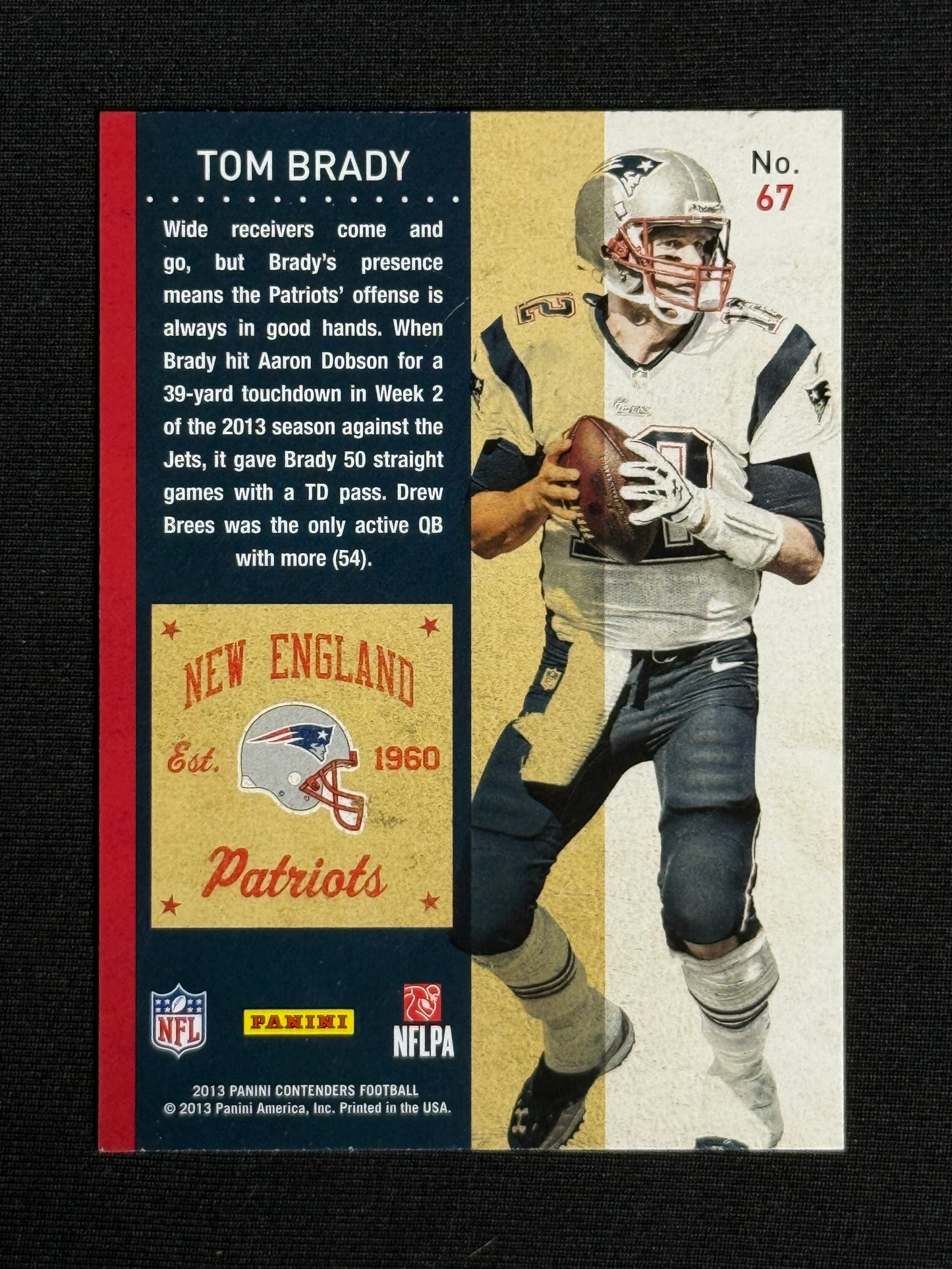 2013 Panini Contenders Tom Brady #67