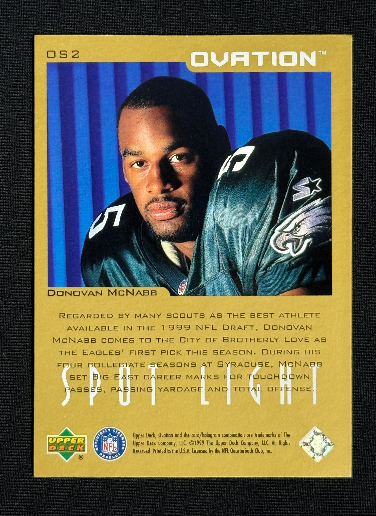 1999 Upper Deck Ovation Donovan McNabb Spotlight #OS2