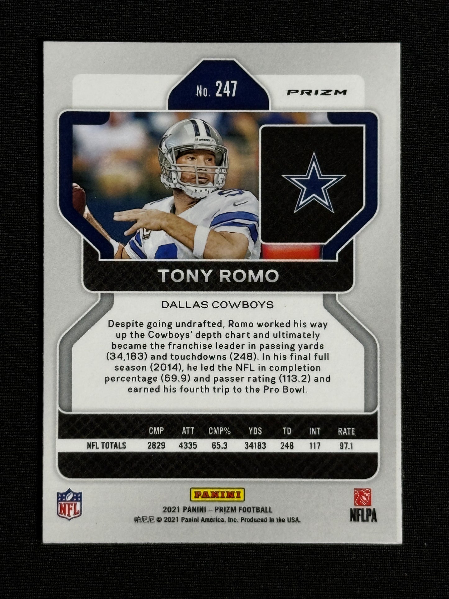 2021 Panini Prizm Tony Romo Red Ice #247