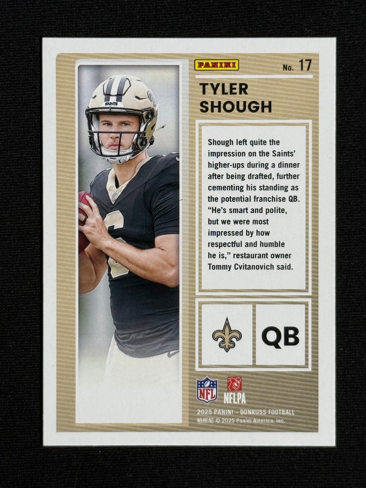 2025 Donruss Tyler Shough The Rookies #17