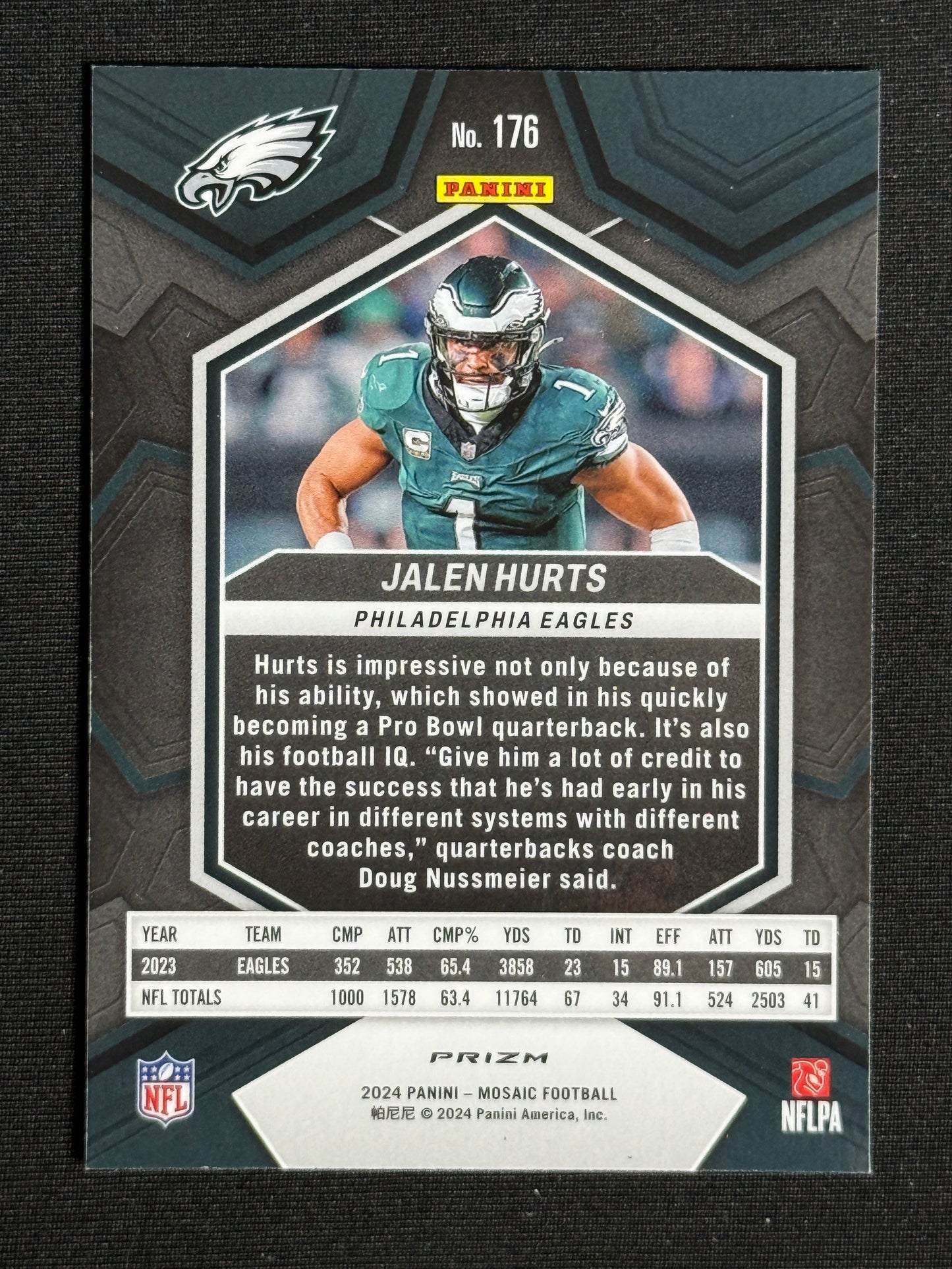 2024 Panini Mosaic Jalen Hurts Mosaic Reactive Blue #176