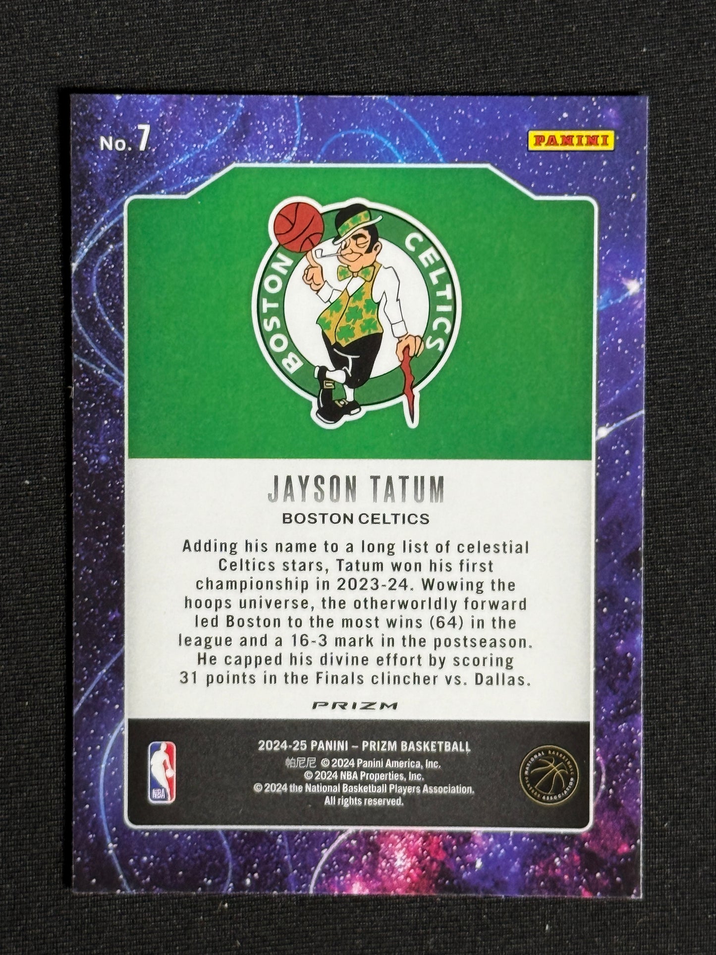 2024-25 Panini Prizm Jayson Tatum Deep Space Prizms Silver #7