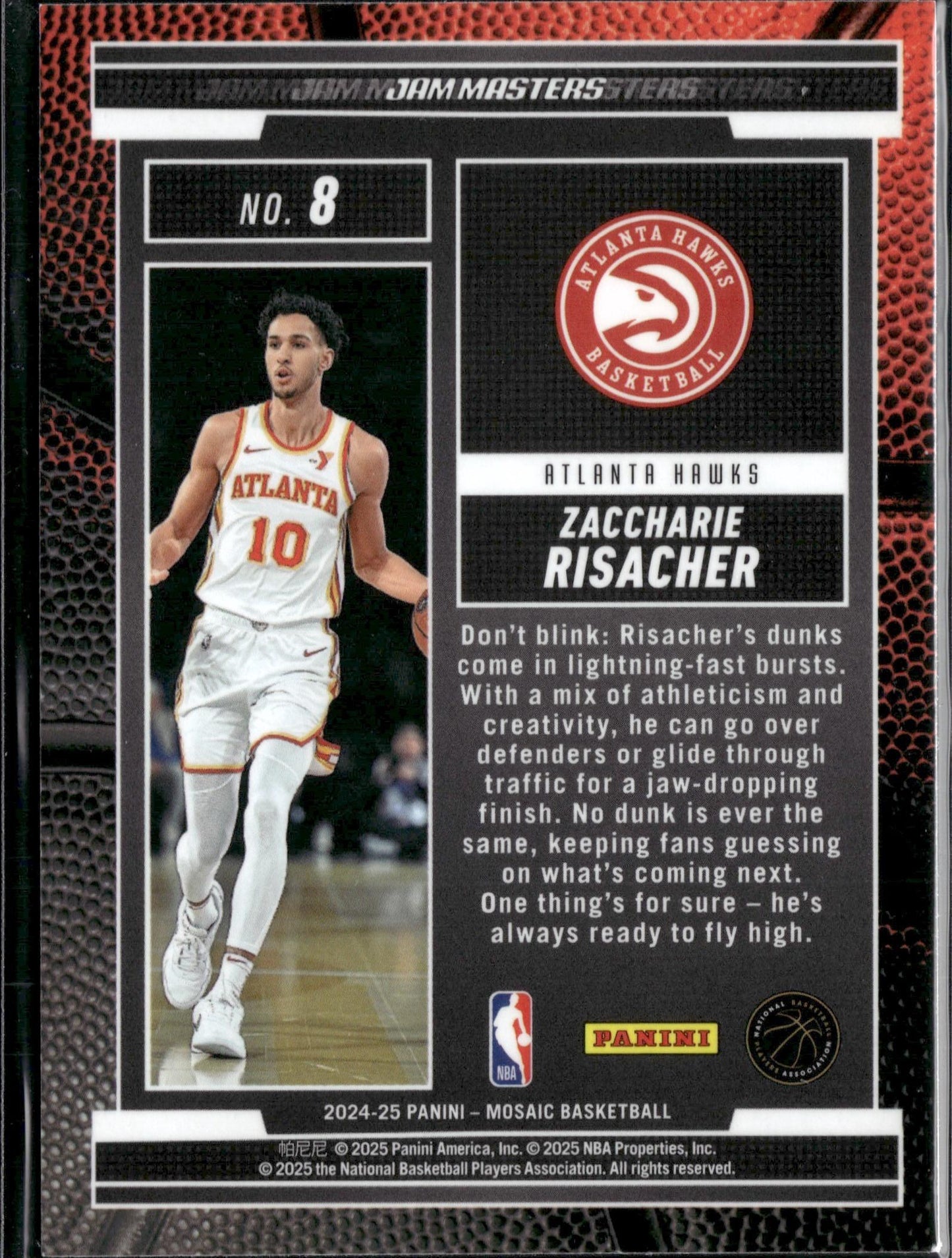 2024-25 Panini Mosaic Zaccharie Risacher Jam Masters #8