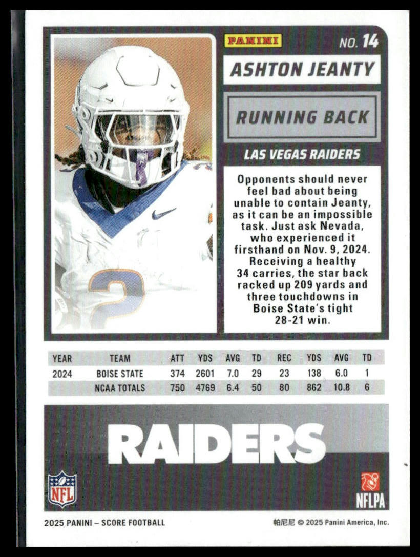 2025 Score-A-Treat Ashton Jeanty Rookie #14