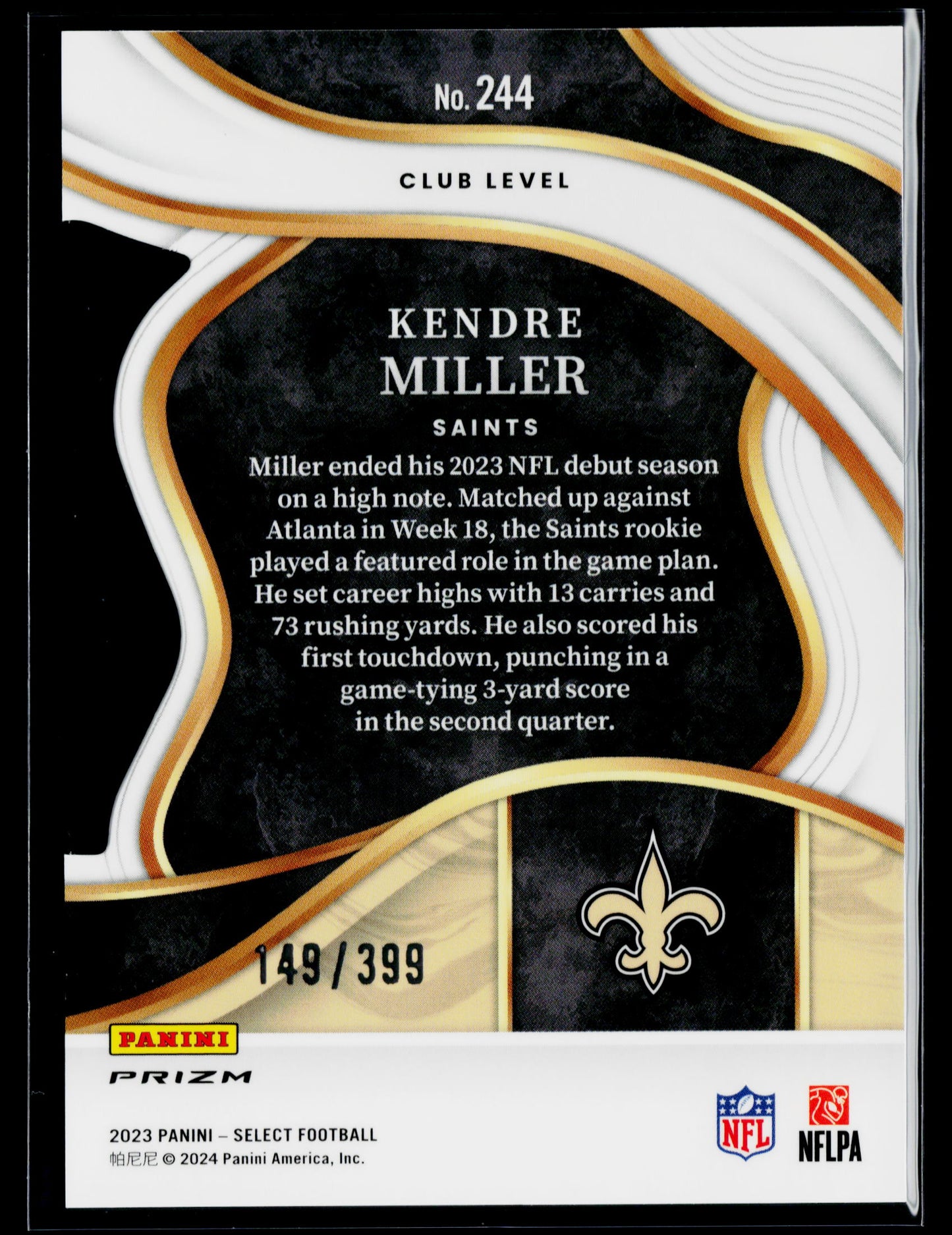 2023 Panini Select Kendre Miller Rookie Orange Prizms Die Cuts #/399 #244