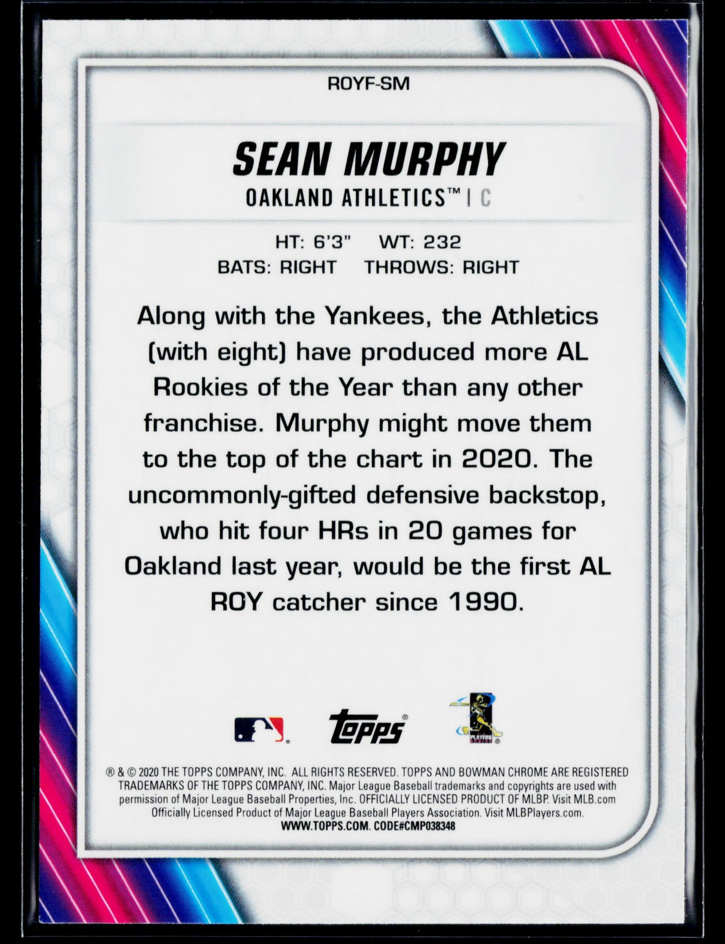 2020 Bowman Sean Murphy Chrome Rookie of the Year Favorites #ROYF-SM