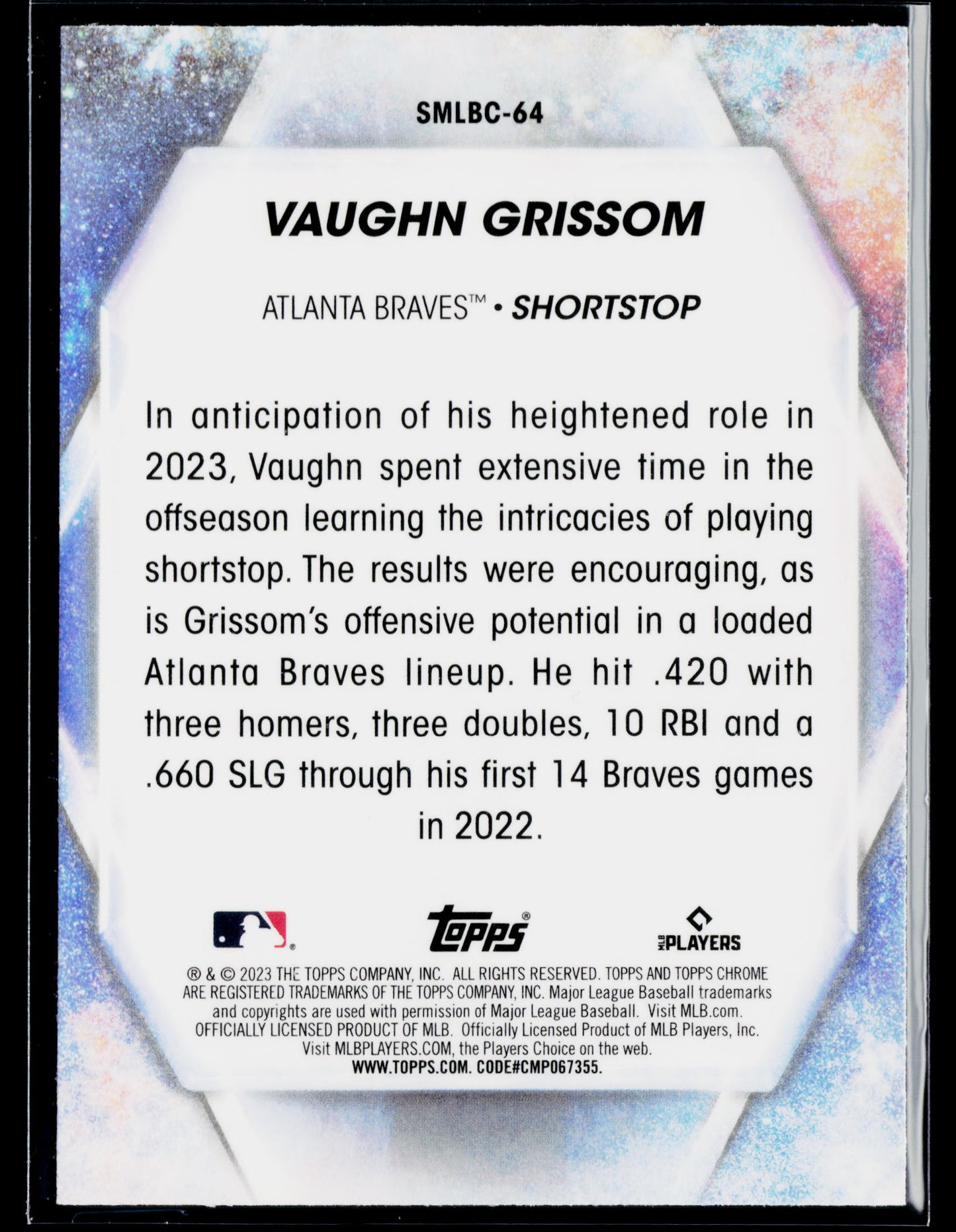 2023 Topps Update Vaughn Grissom Stars of MLB #SMLB-64