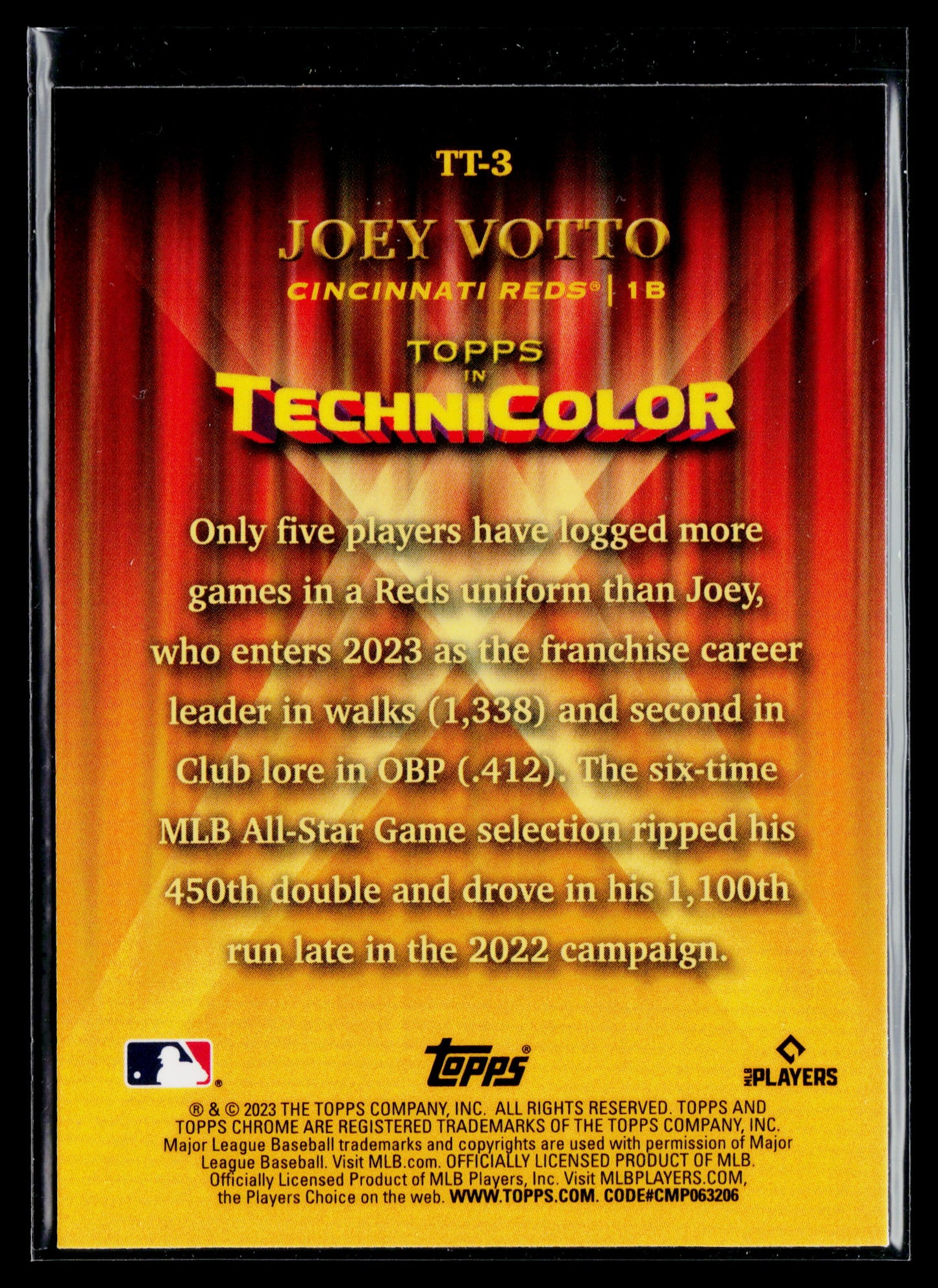 2023 Topps Chrome Joey Votto Topps in Technicolor #TT-3