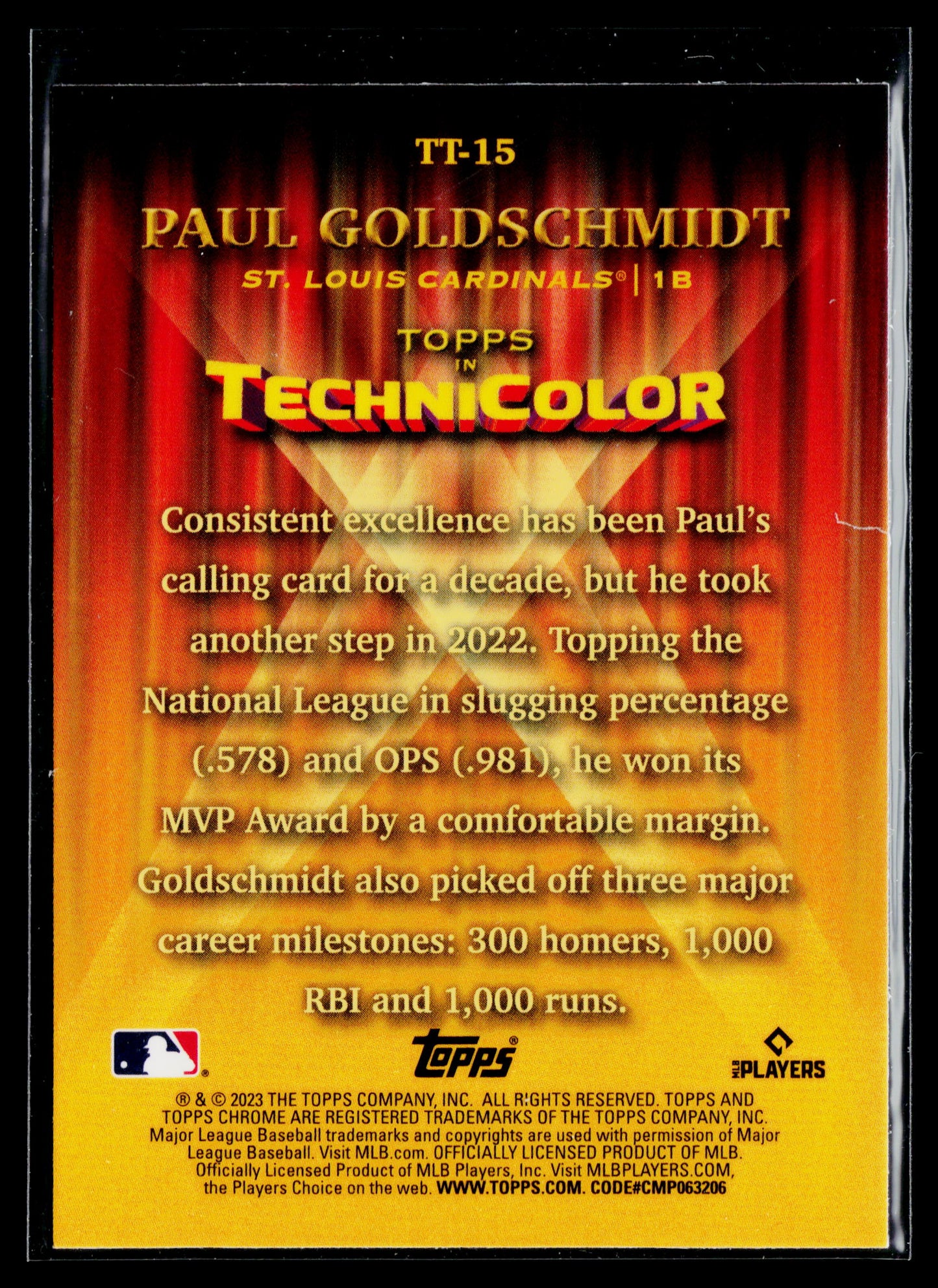 2023 Topps Chrome Paul Goldschmidt Topps in Technicolor #TT-15