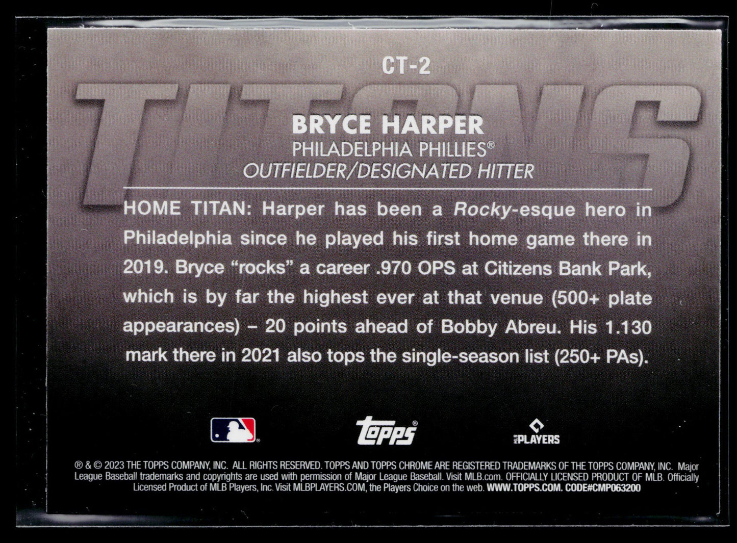 2023 Topps Chrome Bryce Harper Titans #CT-2