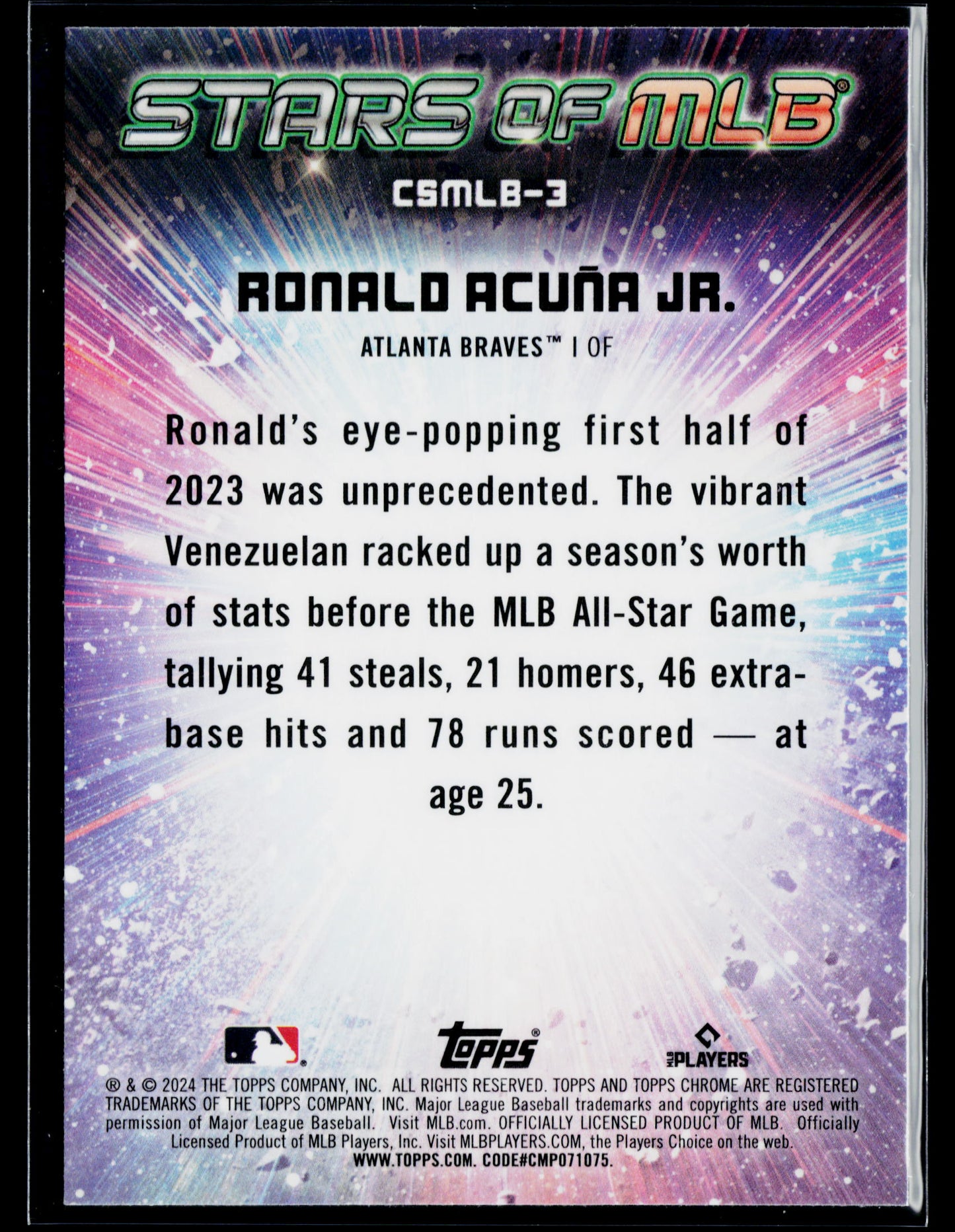 2024 Topps Ronald Acuña Jr. Stars of MLB Chrome #CSMLB-3