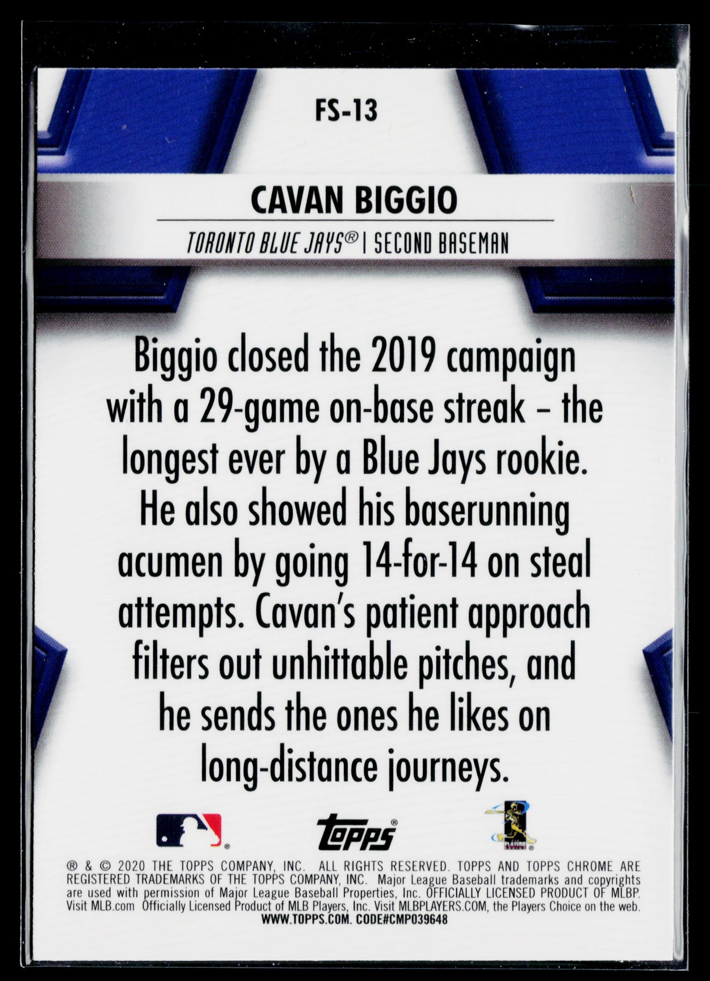 2020 Topps Chrome Cavan Biggio Future Stars #FS-13