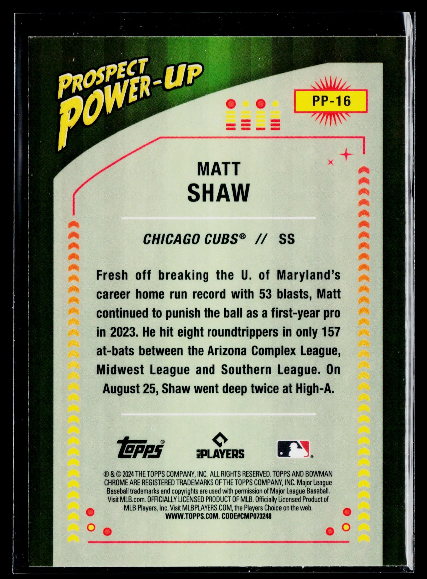 2024 Bowman Matt Shaw Prospect Power-Up #PP-16