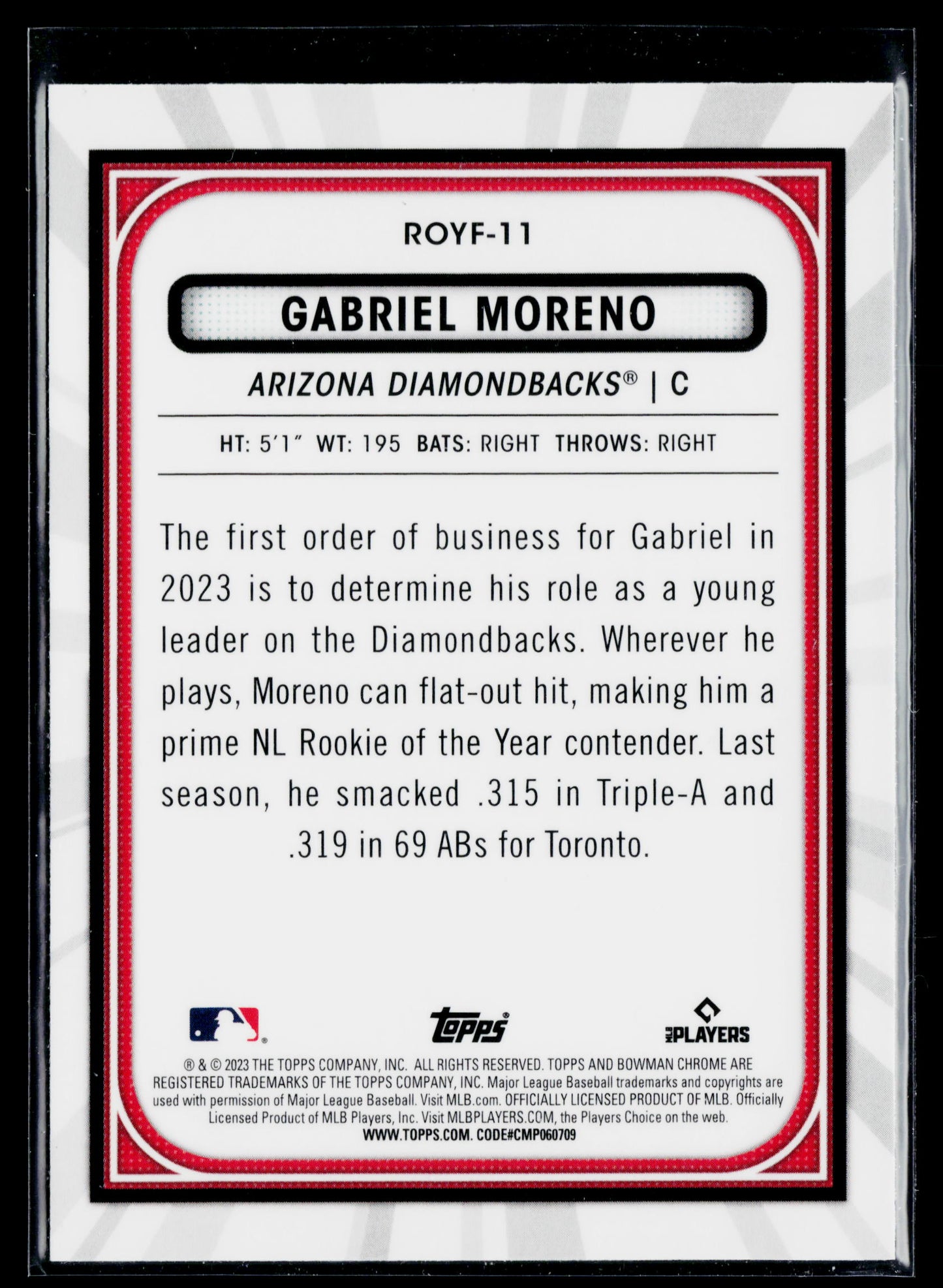 2023 Bowman Gabriel Moreno Rookie of the Year Favorites #ROYF-11