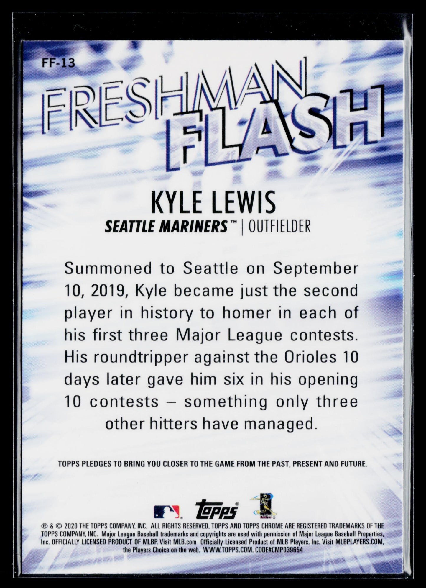 2020 Topps Chrome Kyle Lewis Freshman Flash #FF-13