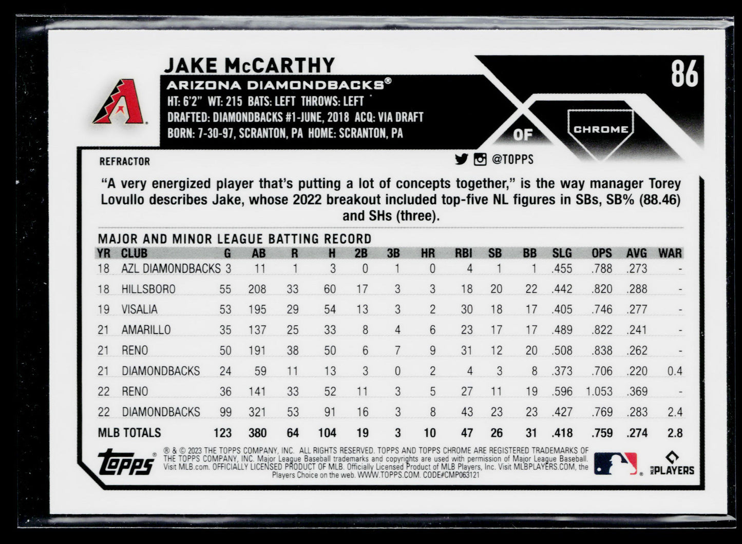 2023 Topps Jake McCarthy Refractors #422