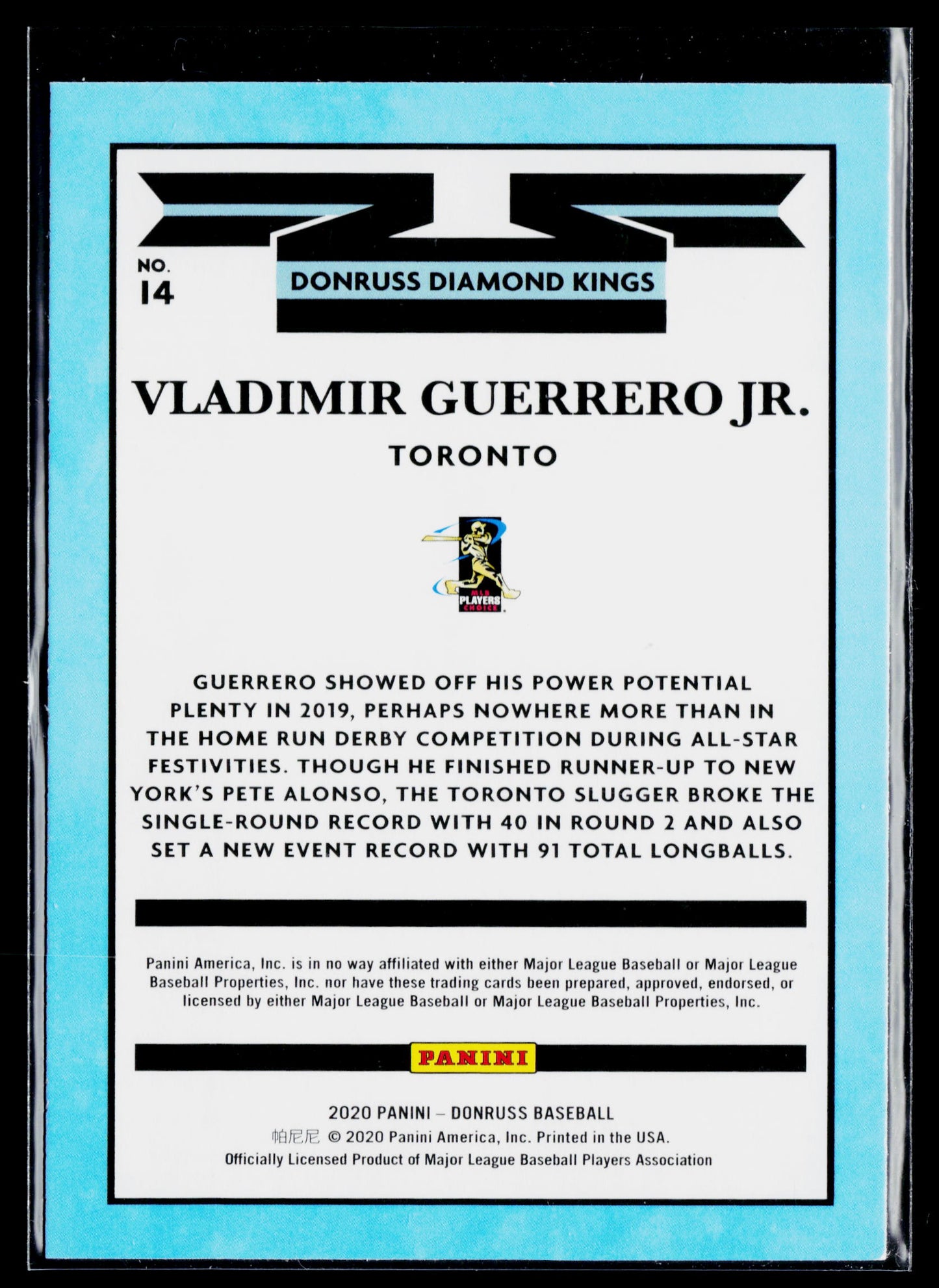 2020 Donruss Vladimir Guerrero Jr. #14