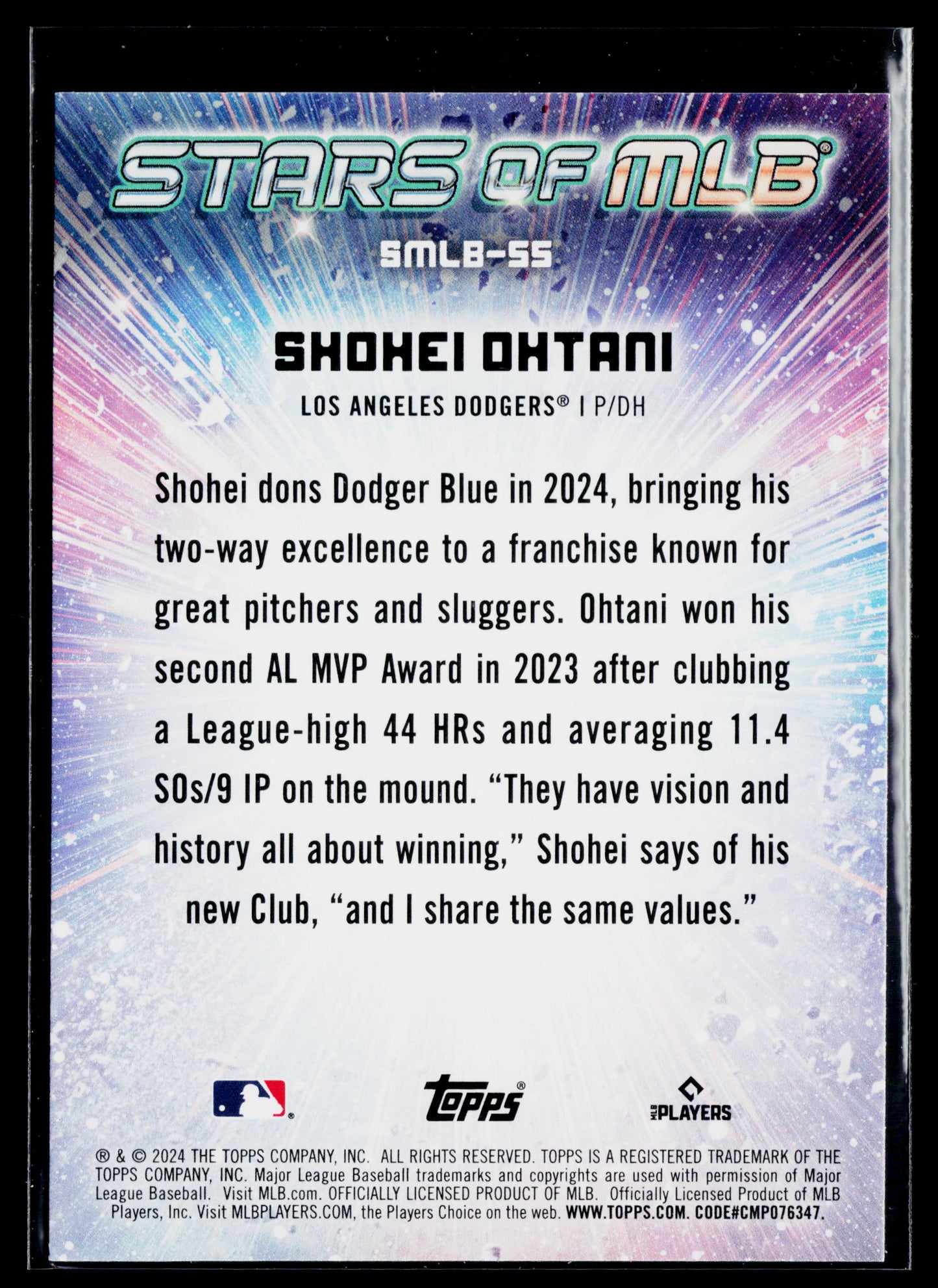 2024 Topps Shohei Ohtani Stars of MLB #SMLB-55