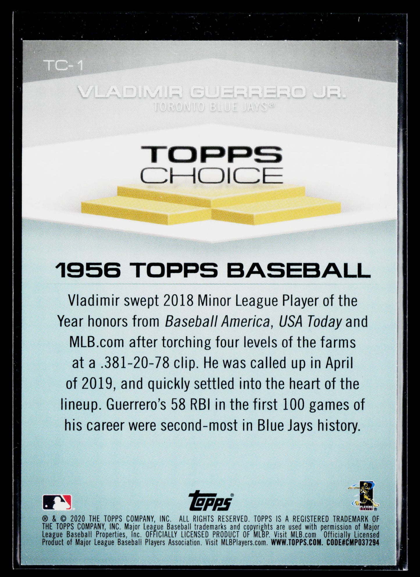 2020 Topps Vladimir Guerrero Jr. Topps Choice Blue #TC-1