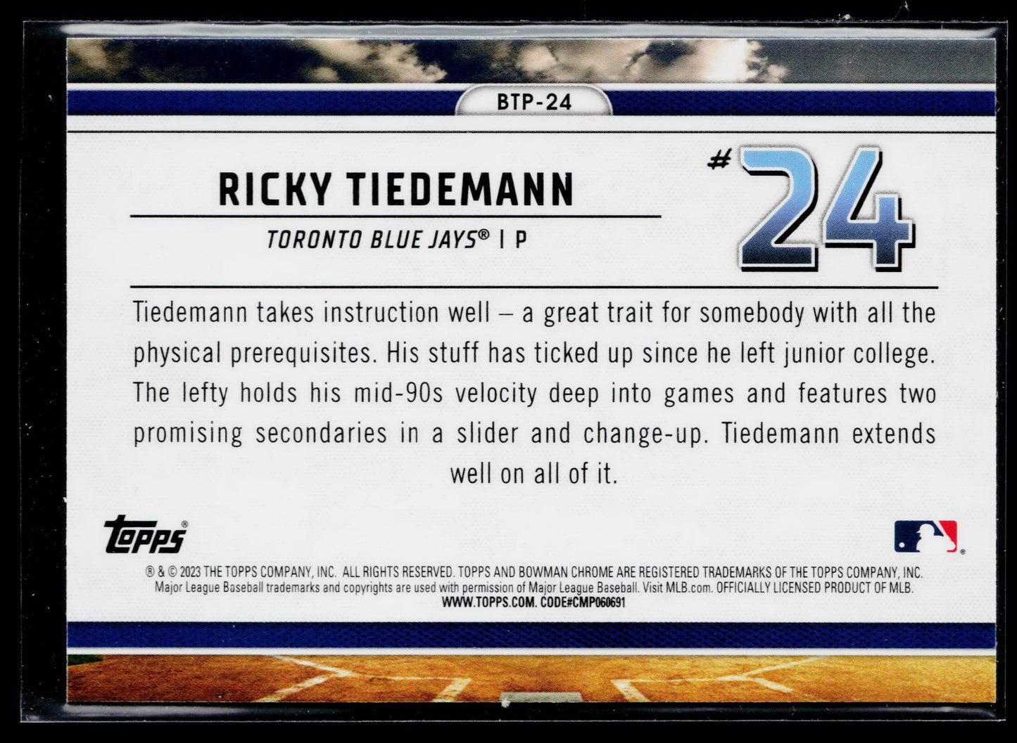 2023 Bowman Ricky Tiedemann Bowman Scouts Top 100 #BTP-24