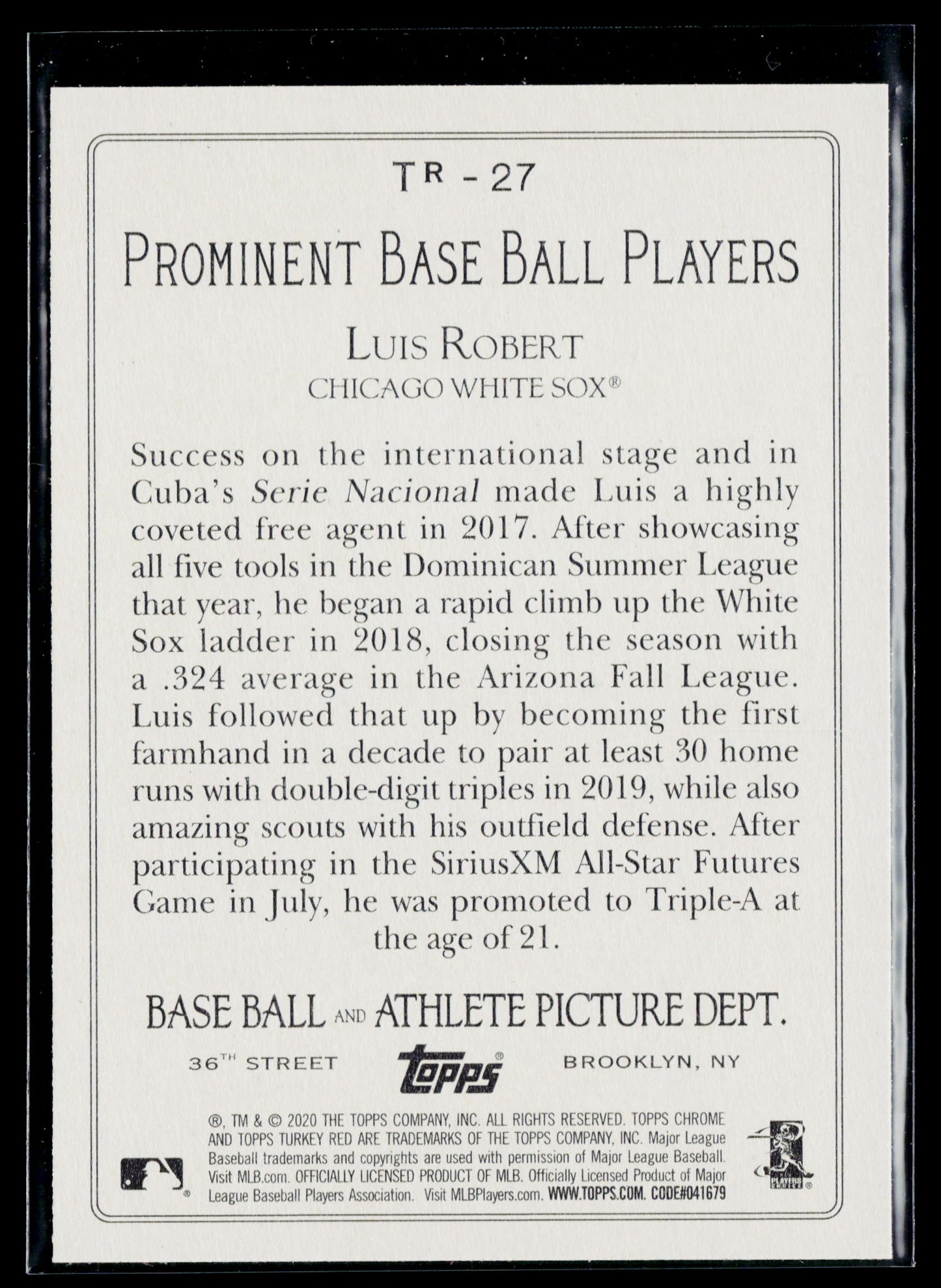 2020 Topps Update Luis Robert Turkey Red 2020 #TR-27