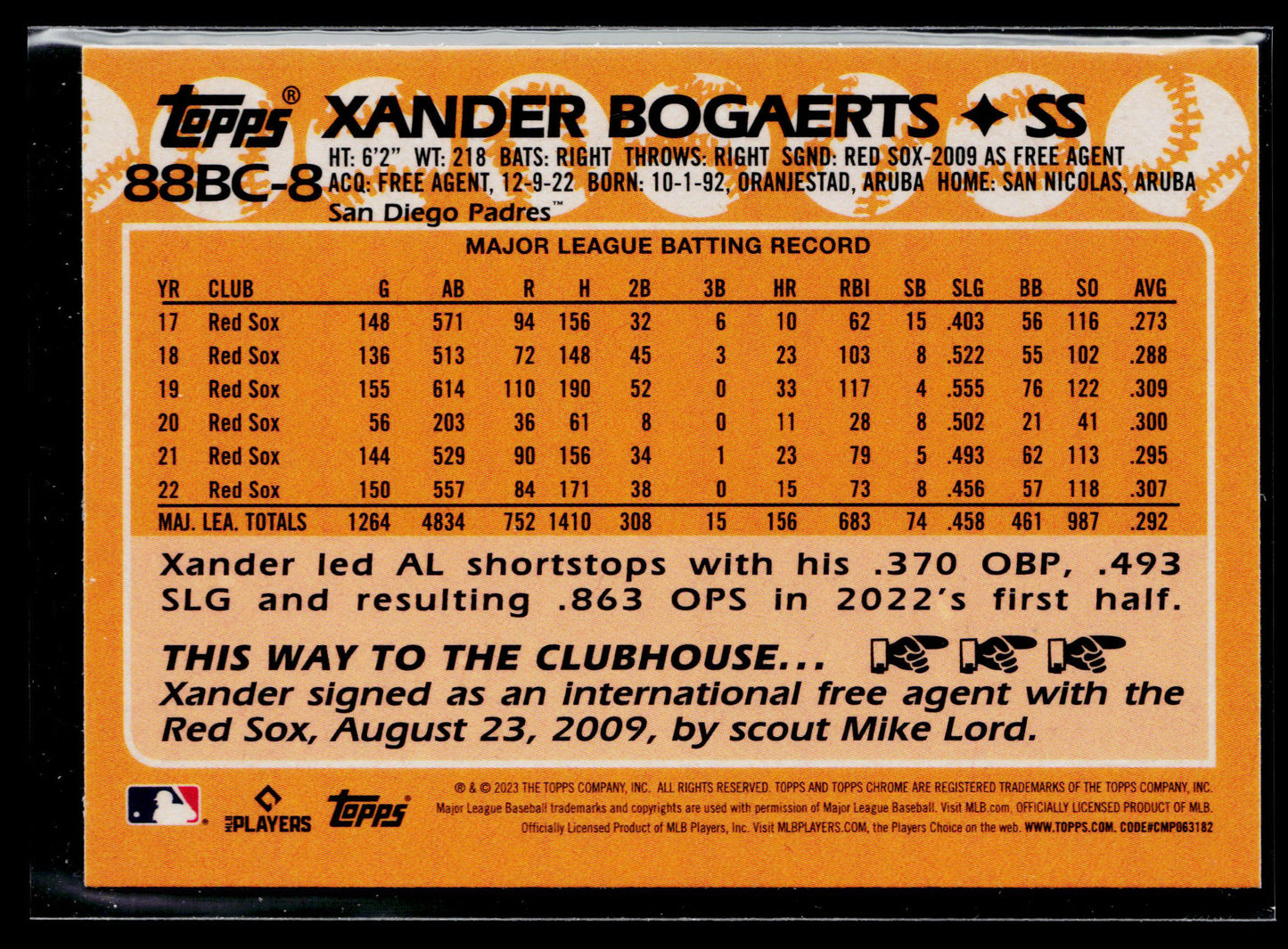 2023 Topps Chrome Xander Bogaerts 1988 Topps Baseball 35th Anniversary #88BC-8
