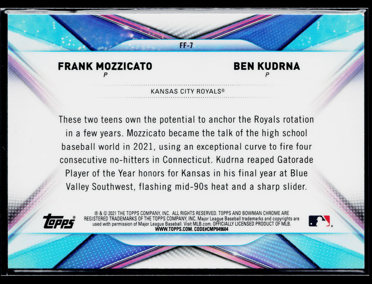 2021 Bowman Draft Frank Mozzicato / Ben Kudrna Franchise Futures #FF-7