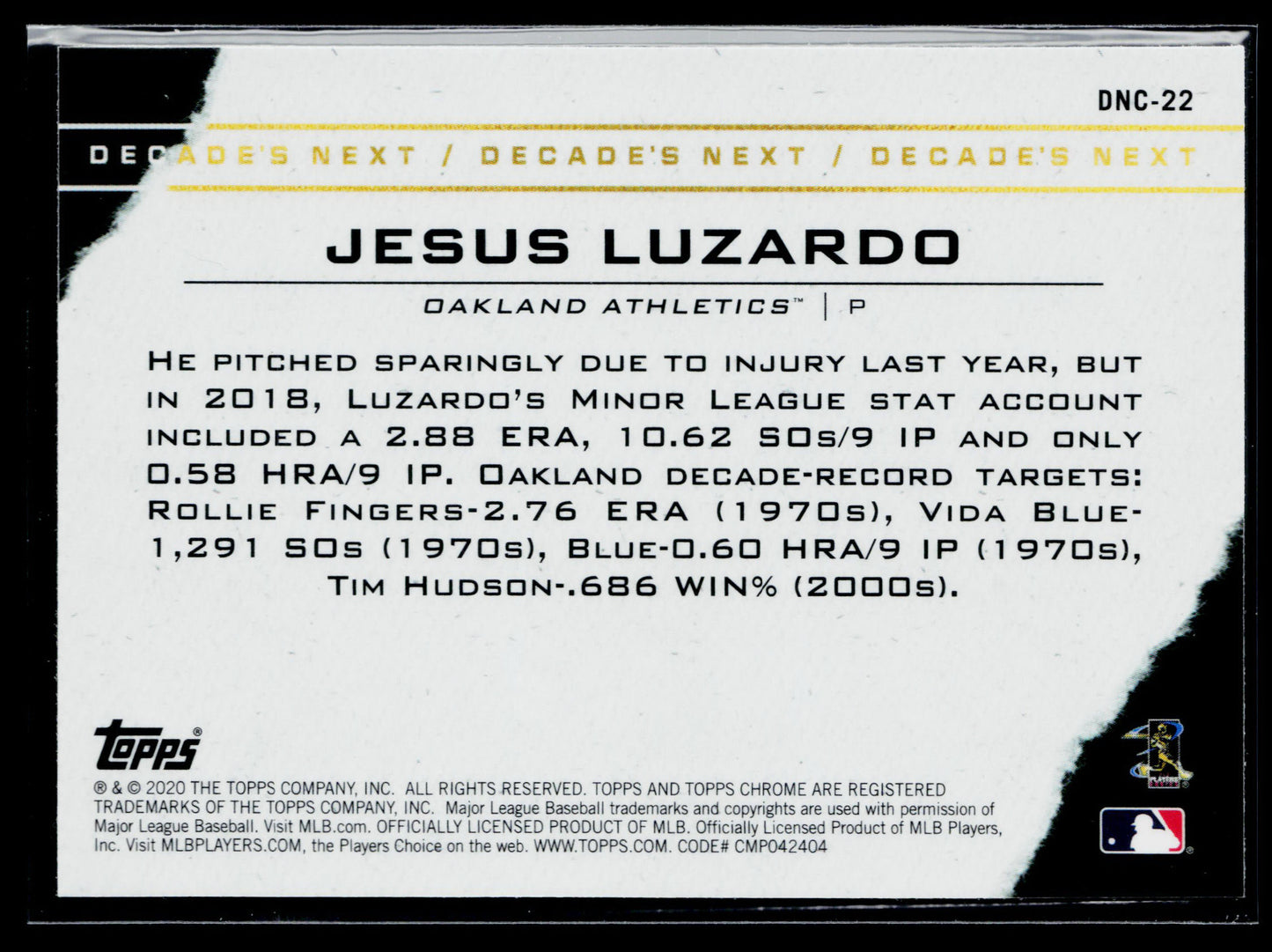 2020 Topps Chrome Update Jesus Luzardo Decade's Next #DNC-22