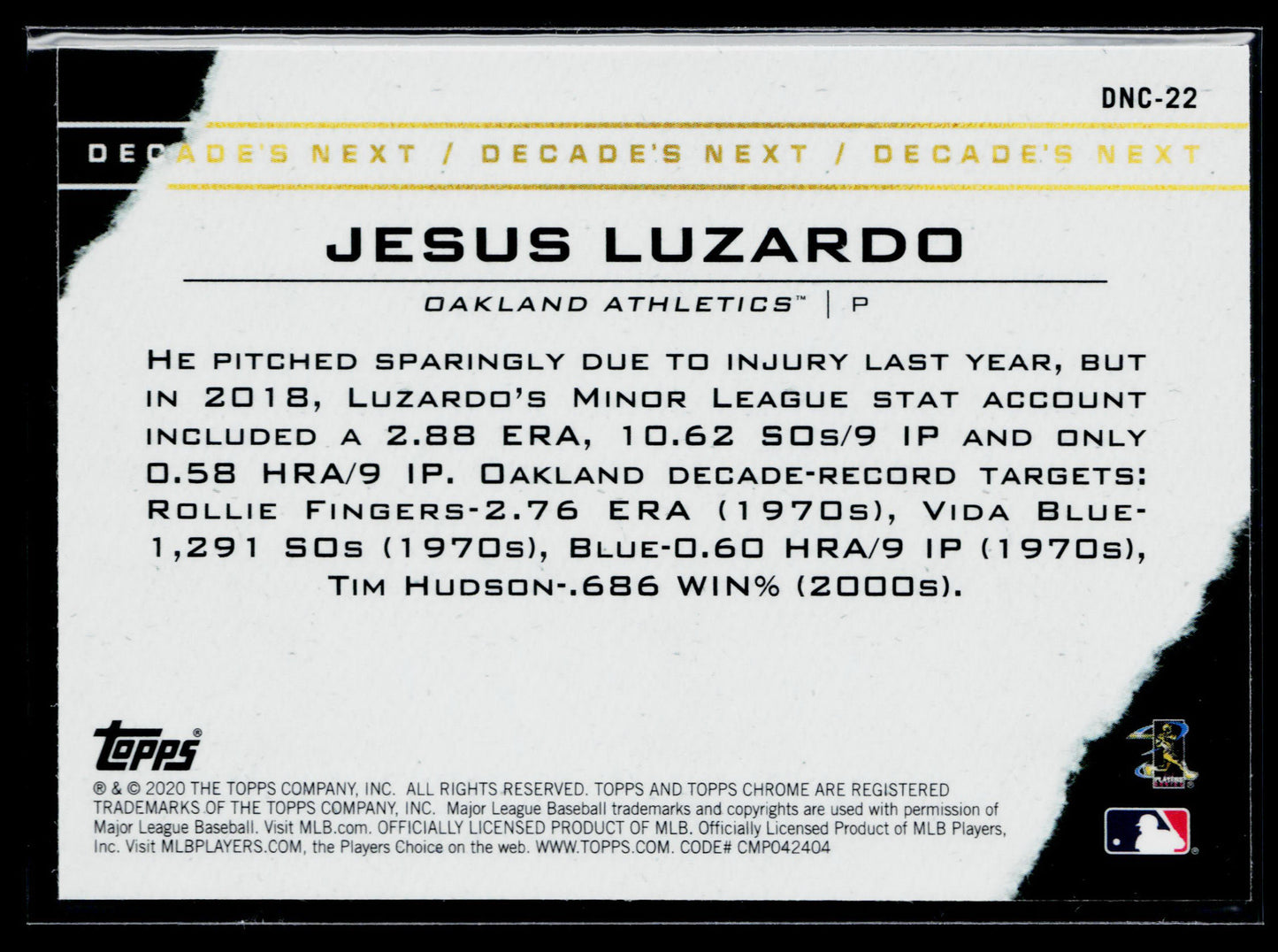 2020 Topps Chrome Update Jesus Luzardo Decade's Next #DNC-22