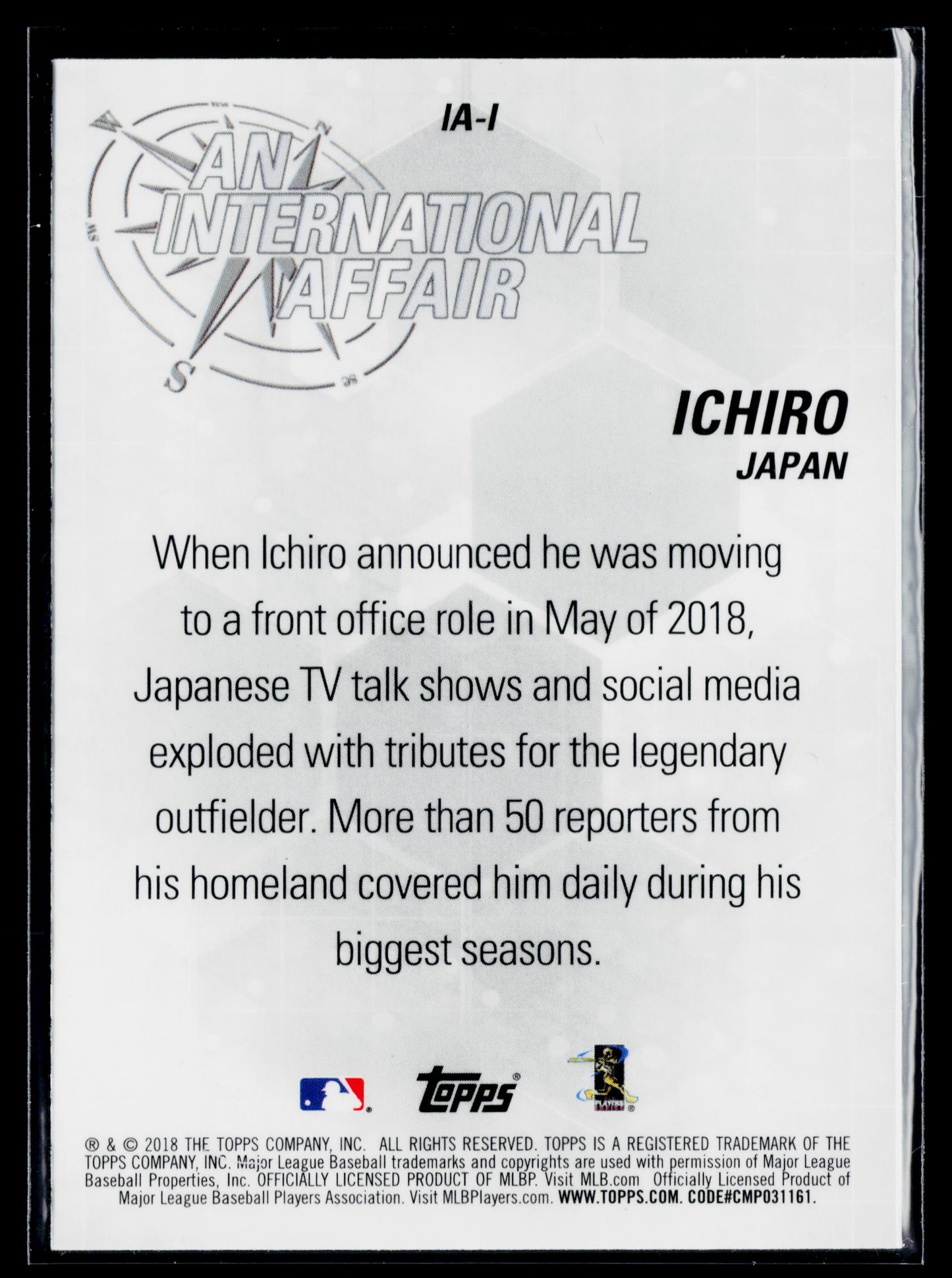 2018 Topps Update Ichiro An International Affair #IA-24