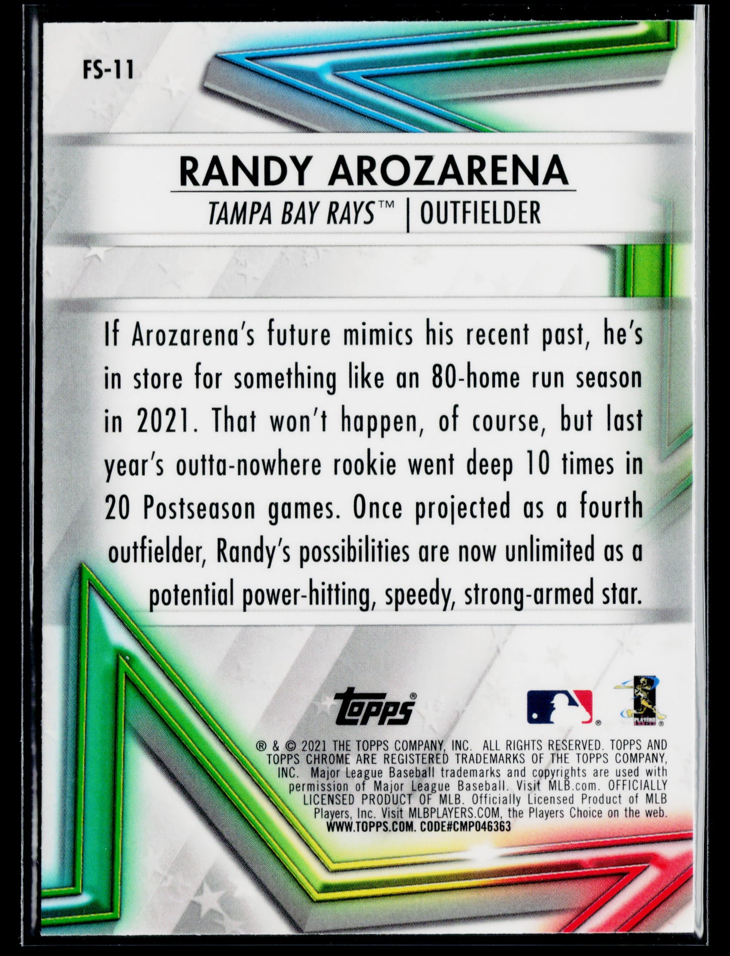 2021 Topps Chrome Randy Arozarena Future Stars #FS-11
