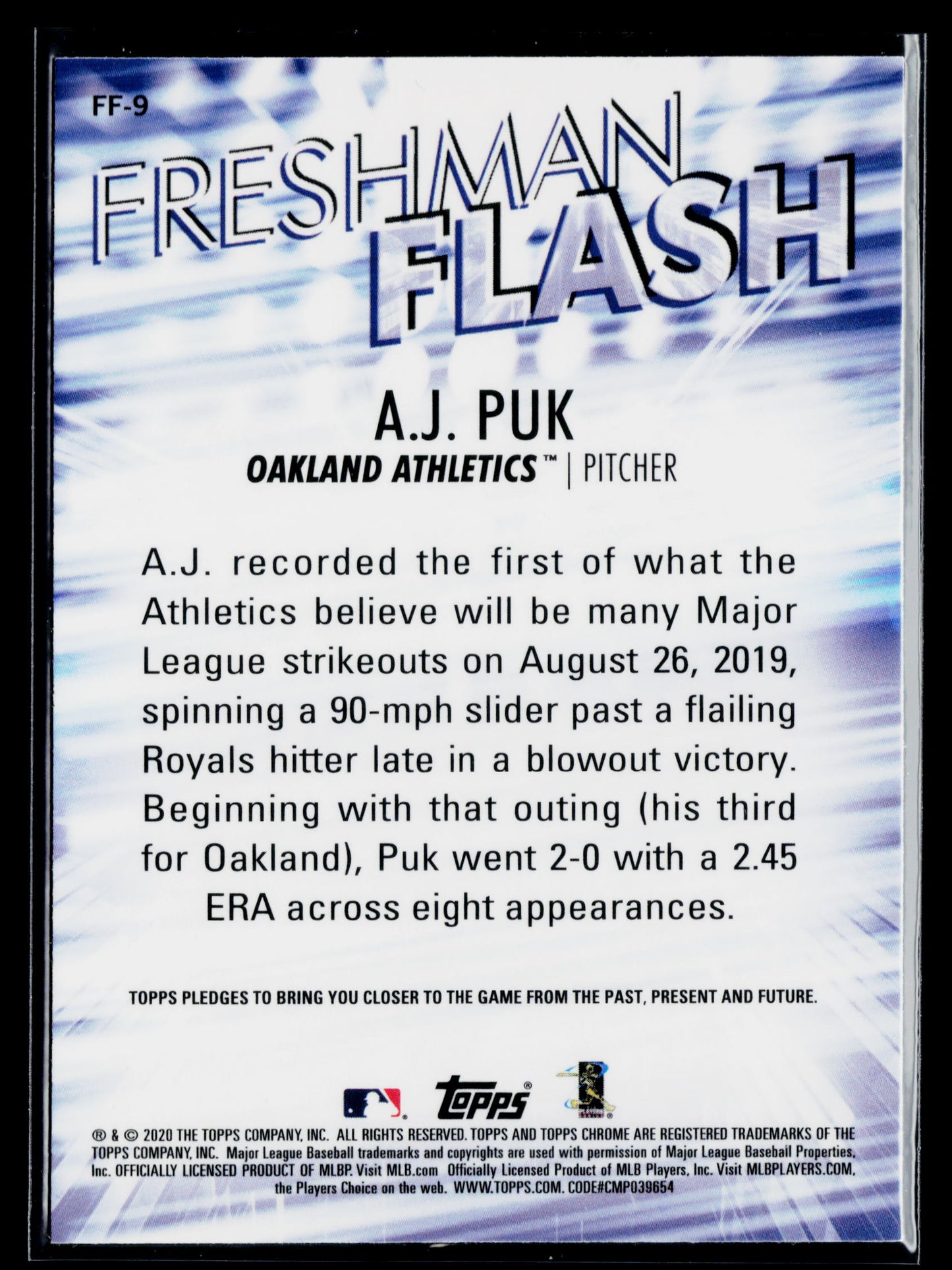 2020 Topps Chrome A.J. Puk Freshman Flash #FF-9