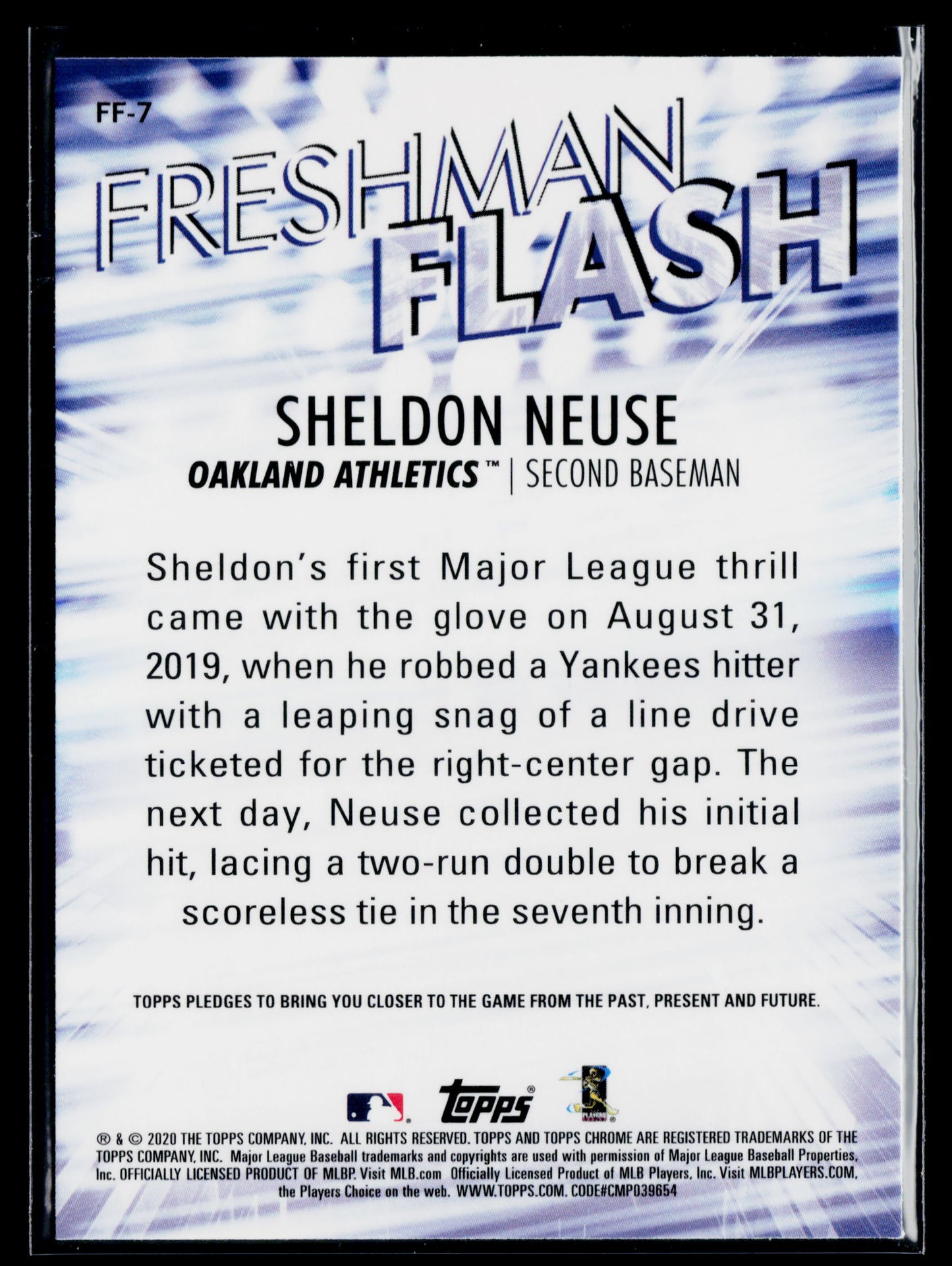 2020 Topps Chrome Sheldon Neuse Freshman Flash #FF-7