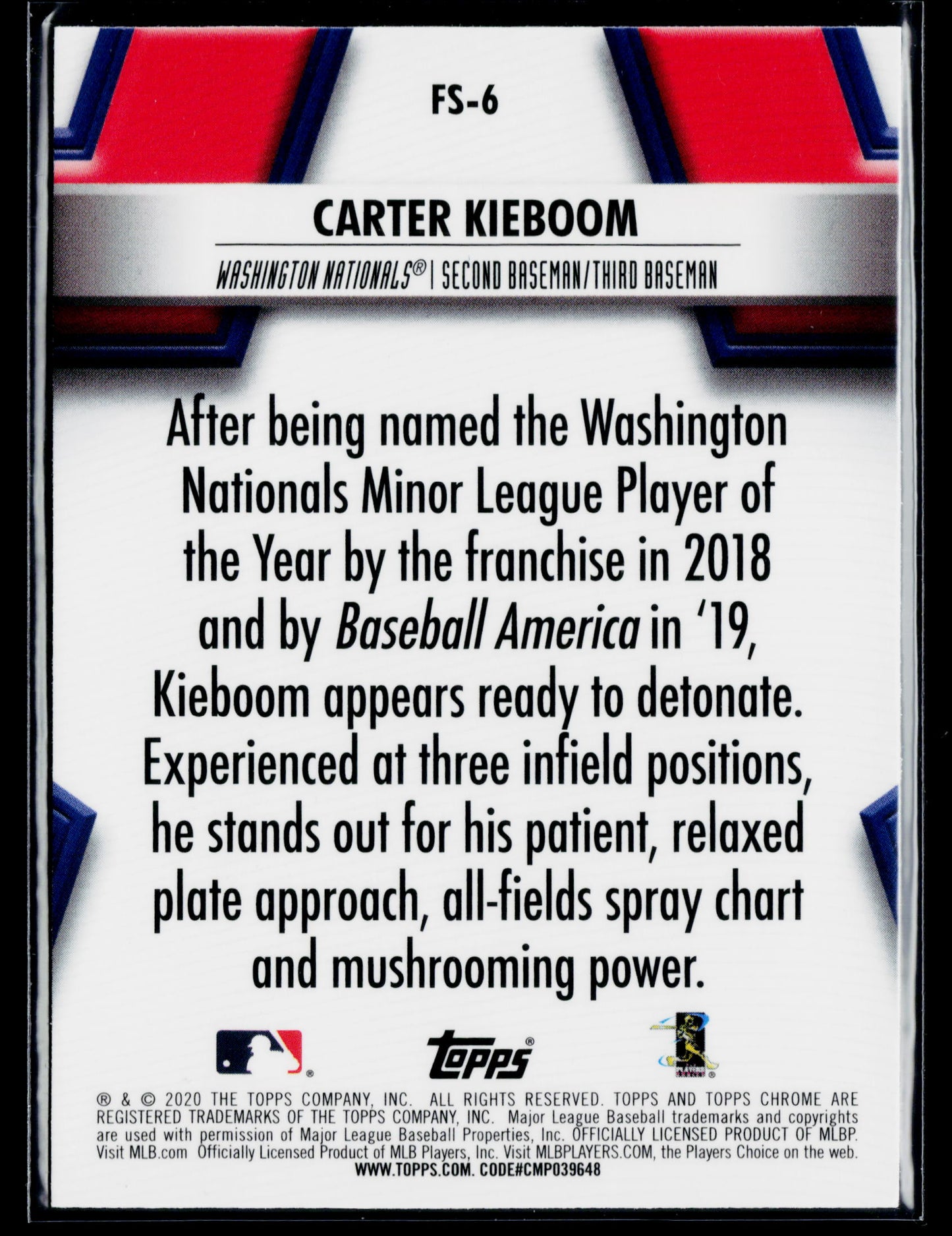 2020 Topps Chrome Carter Kieboom Future Stars #FS-6