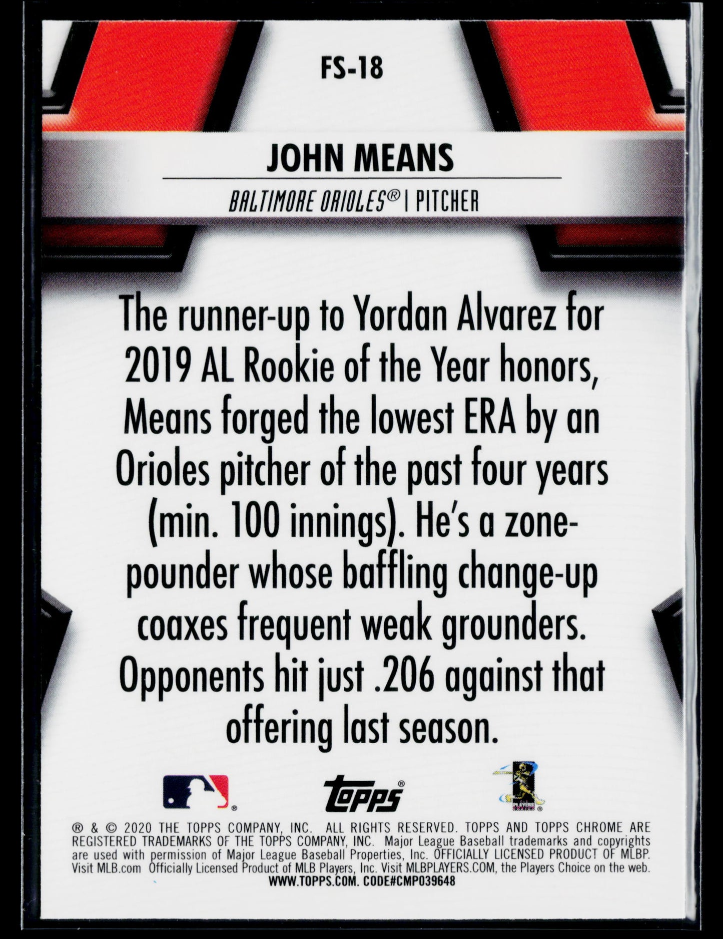 2020 Topps Chrome John Means Future Stars #FS-18