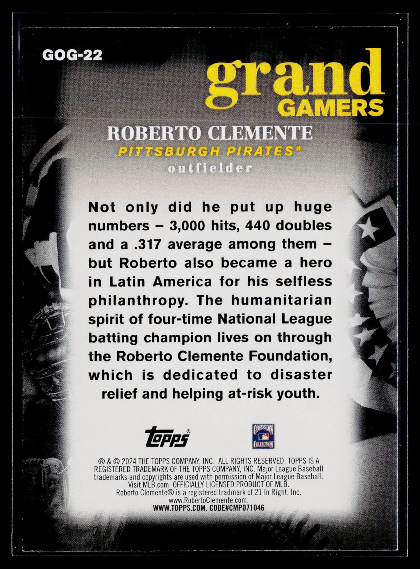 2024 Topps Roberto Clemente Grand Gamers #GOG-22