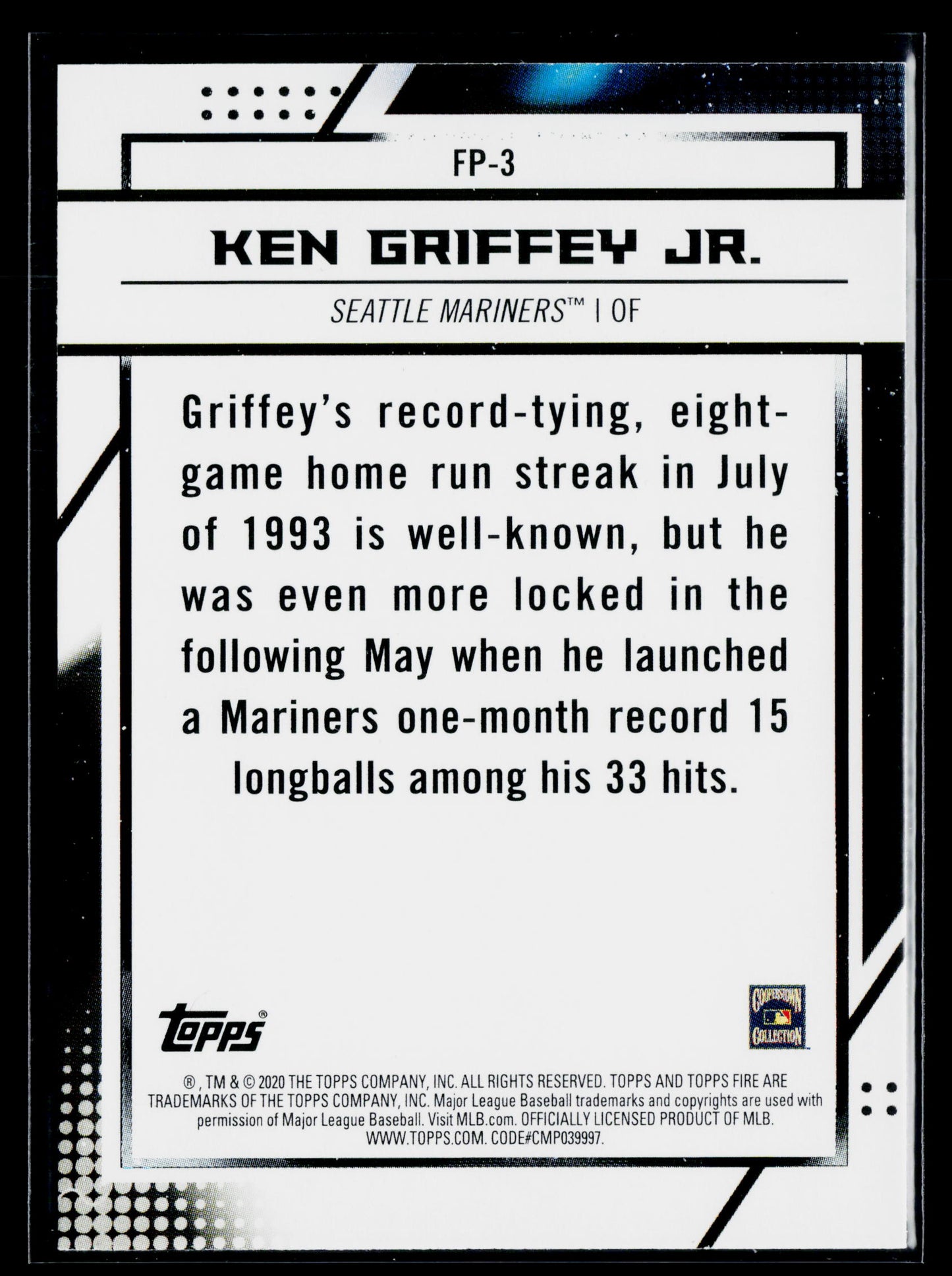 2020 Topps Chrome Ken Griffey Jr. Topps Fire NBCD Preview #FP-3