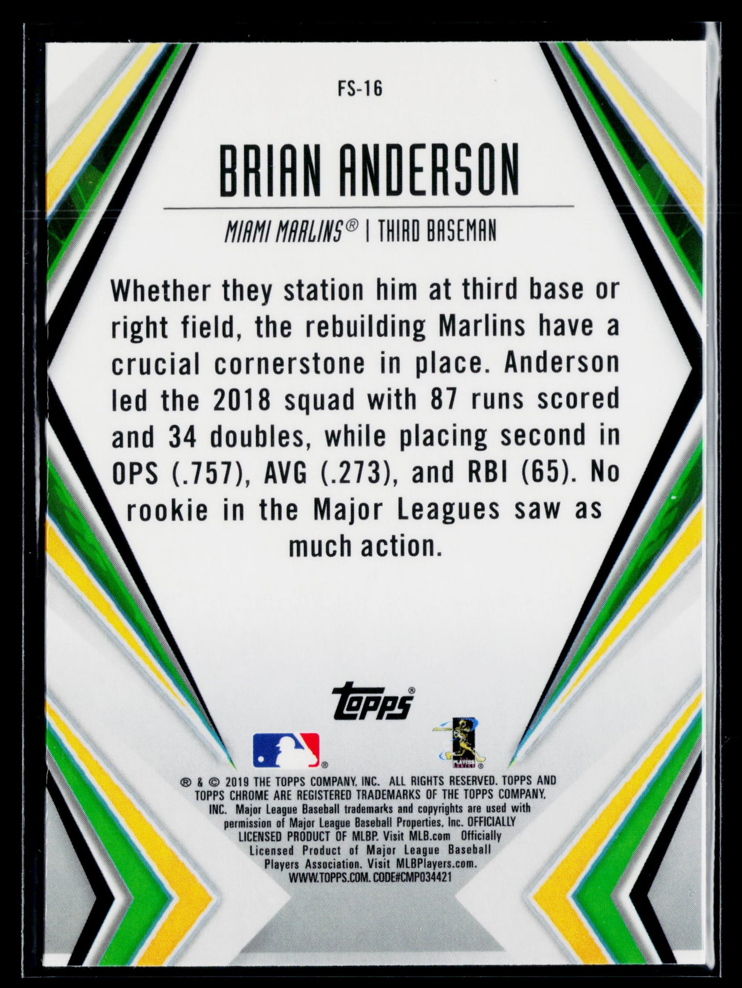 2019 Topps Chrome Brian Anderson Future Stars #FS-16