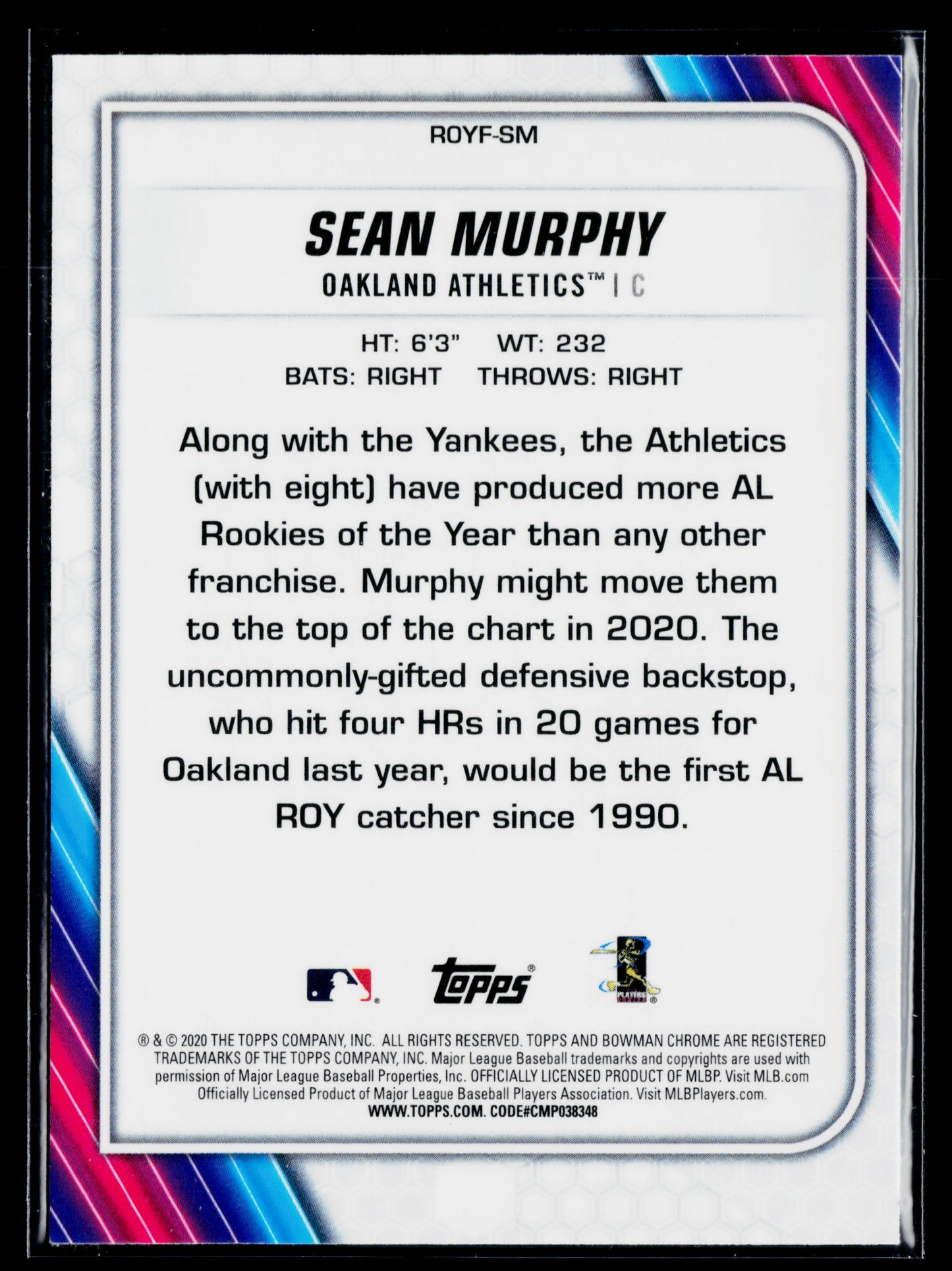 2020 Bowman Sean Murphy Chrome Rookie of the Year Favorites #ROYF-SM