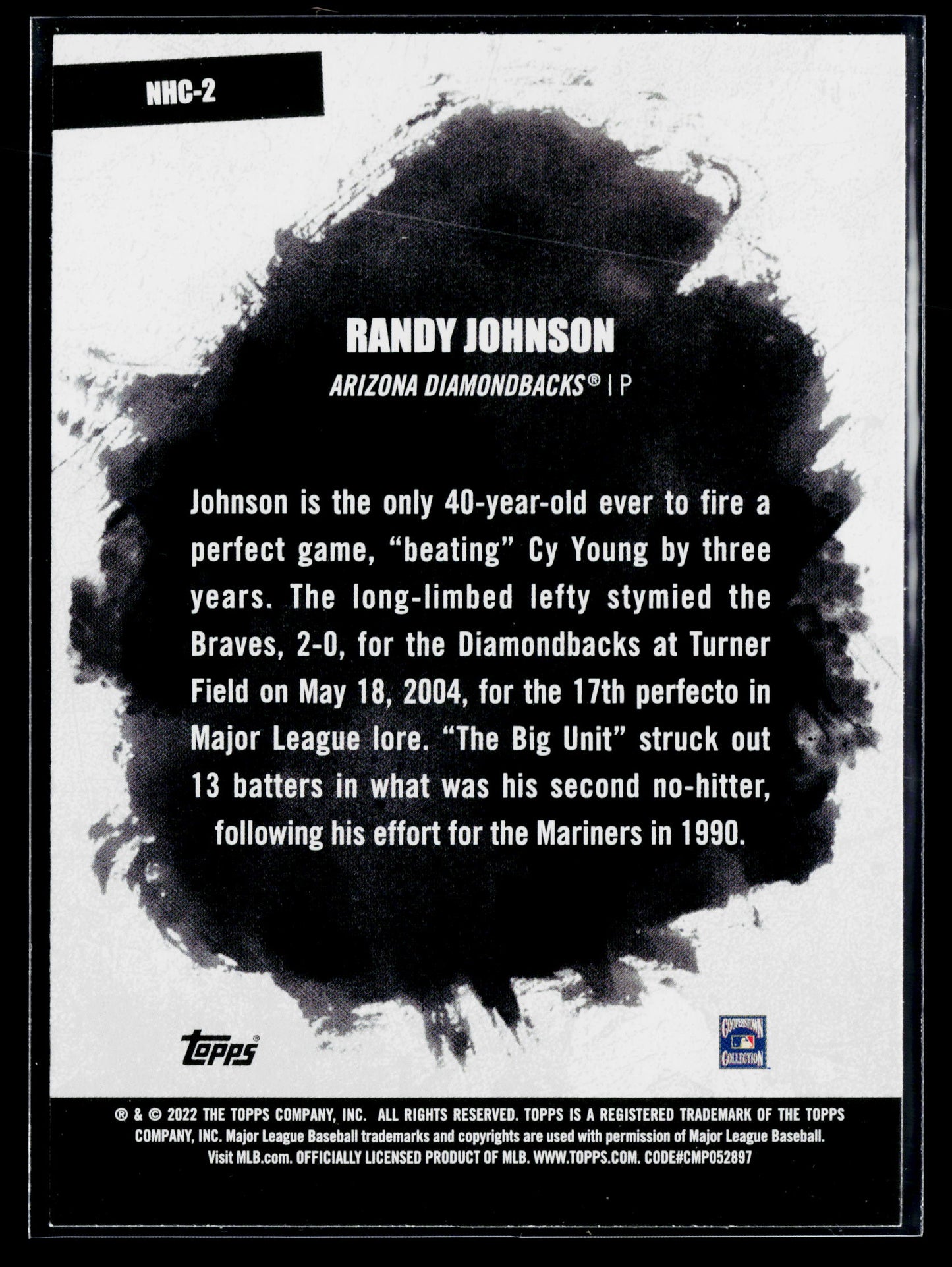 2022 Topps Randy Johnson No-Hit Club #NHC-2