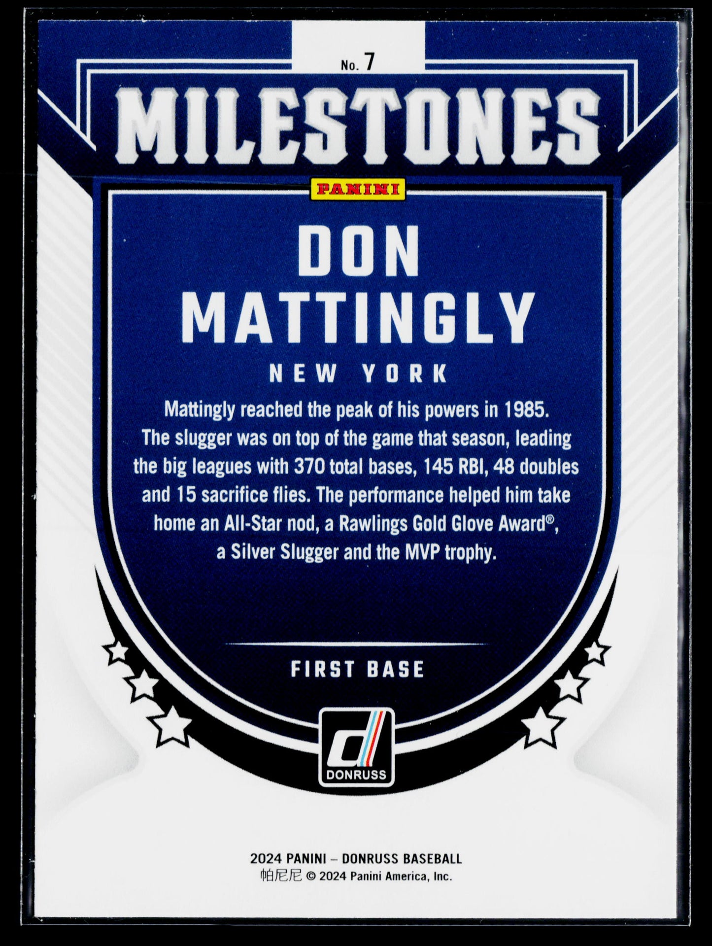 2024 Donruss Don Mattingly Milestones #7