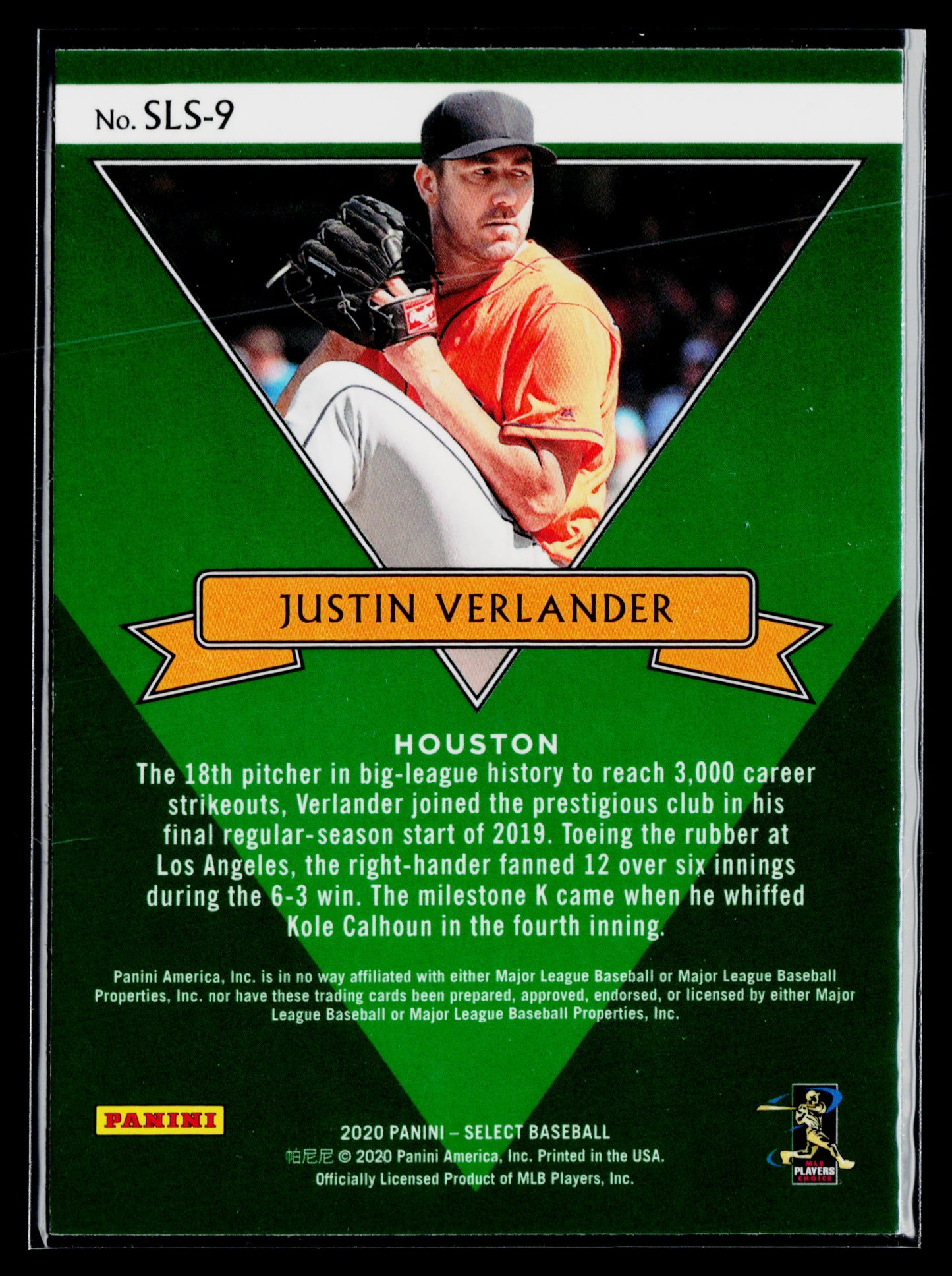 2020 Panini Select Justin Verlander Select Stars #SLS-9