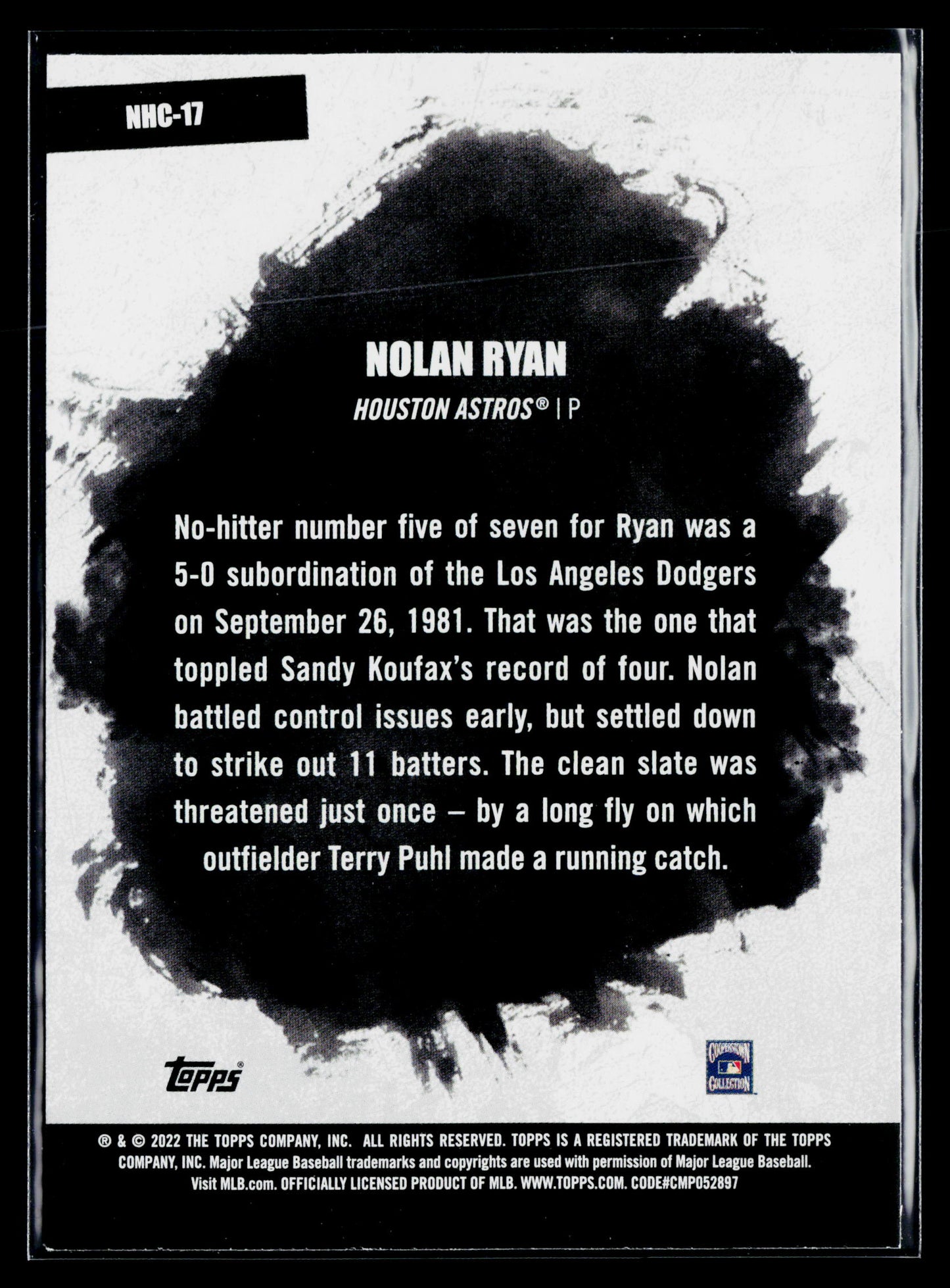 2022 Topps Nolan Ryan No-Hit Club #NHC-17