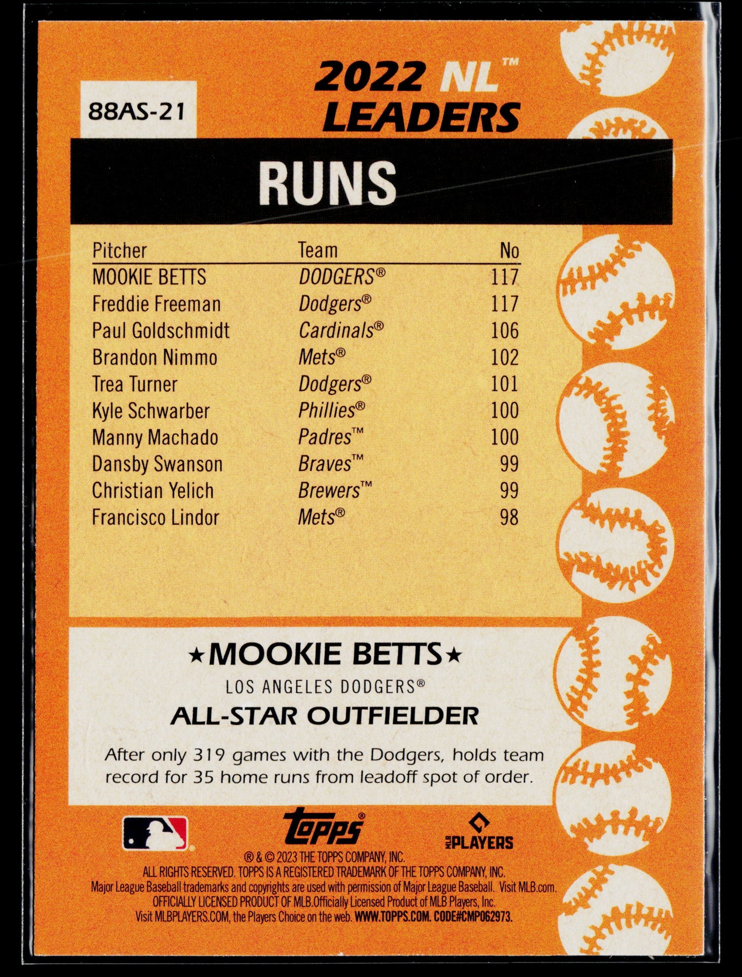 2023 Topps Mookie Betts 1988 Topps Baseball 35th Anniversary All-Stars #88AS-21