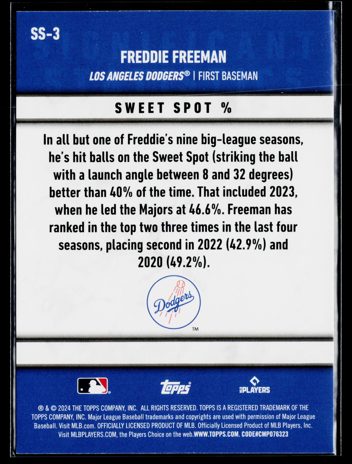 2024 Topps Freddie Freeman Significant Statistics #SS-3