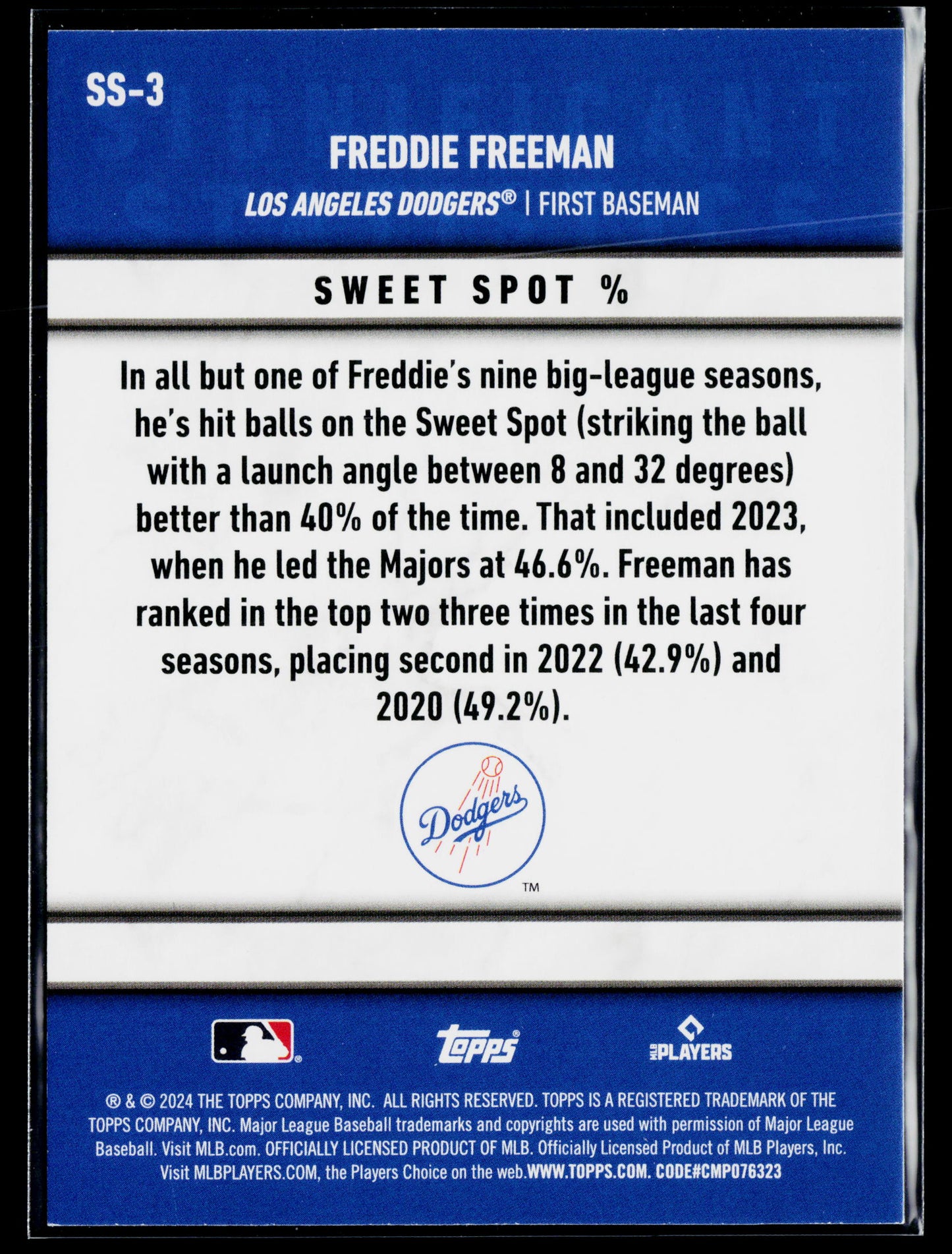 2024 Topps Freddie Freeman Significant Statistics #SS-3