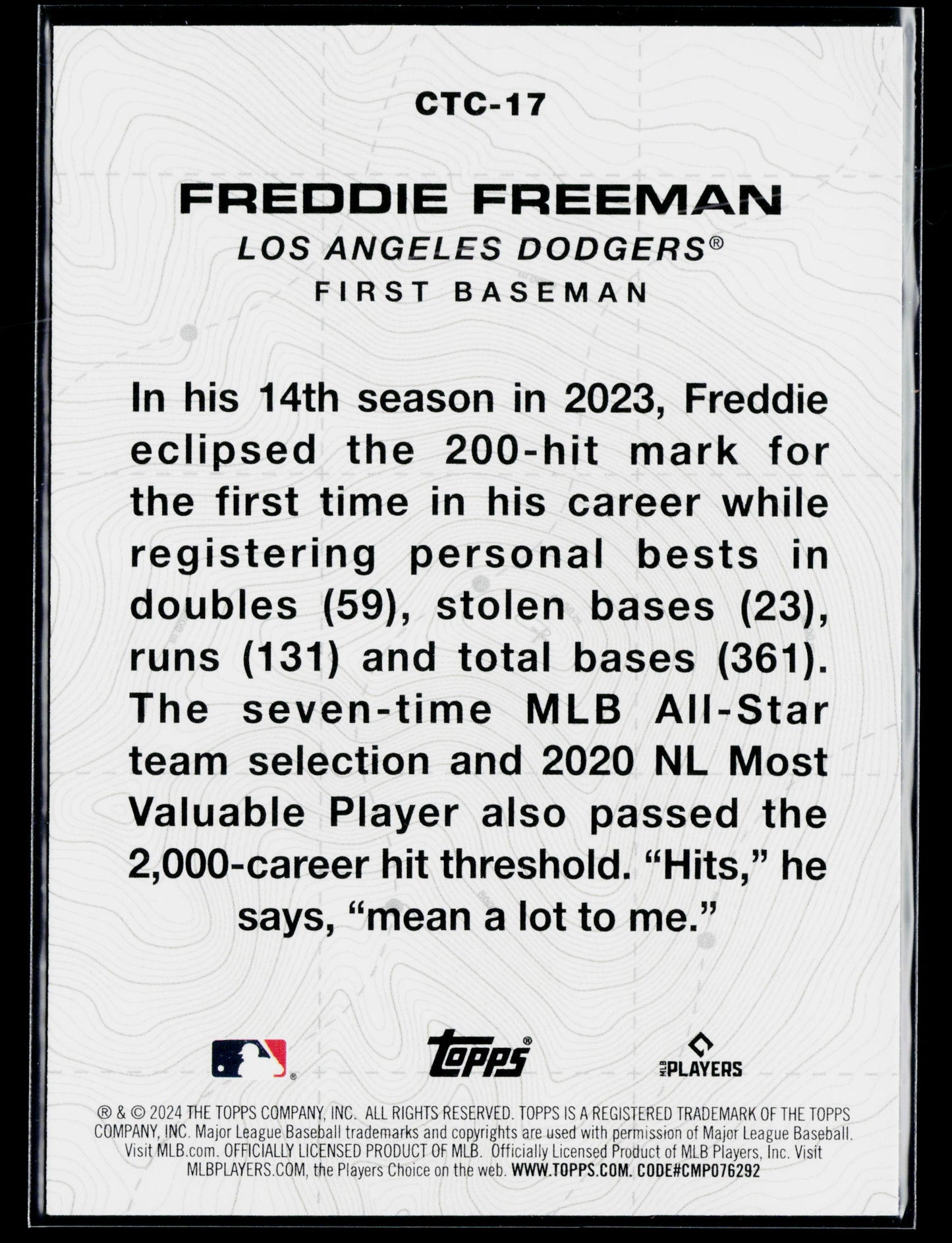 2024 Topps Freddie Freeman City to City #CTC-17