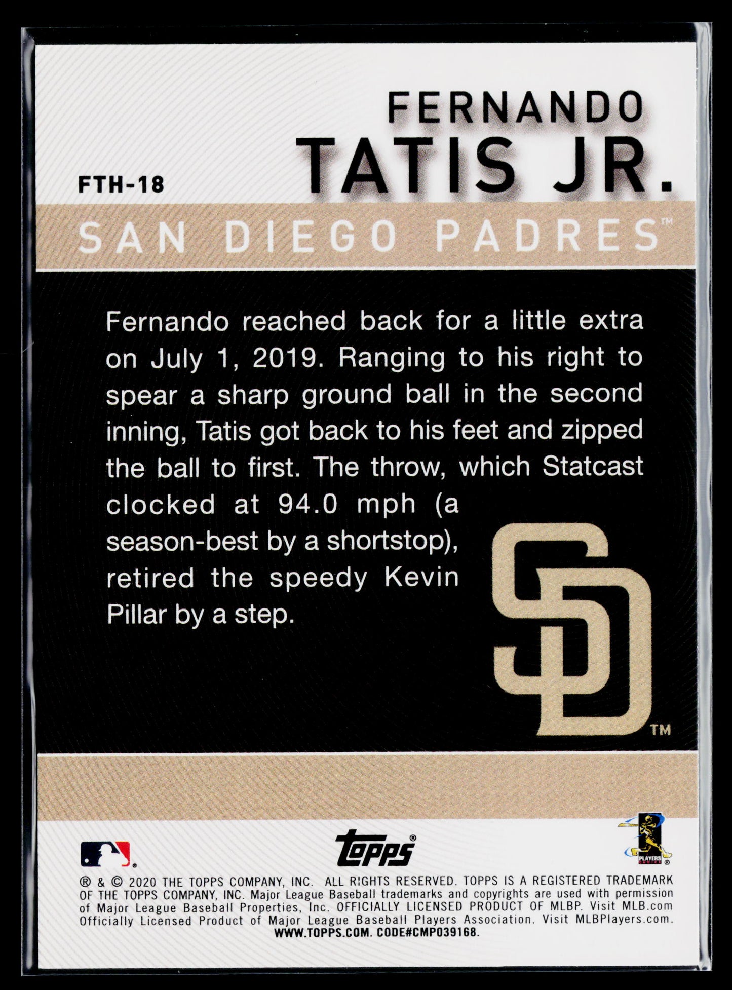 2020 Topps Fernando Tatis Jr. Fernando Tatis Jr. Highlights #FTH-18