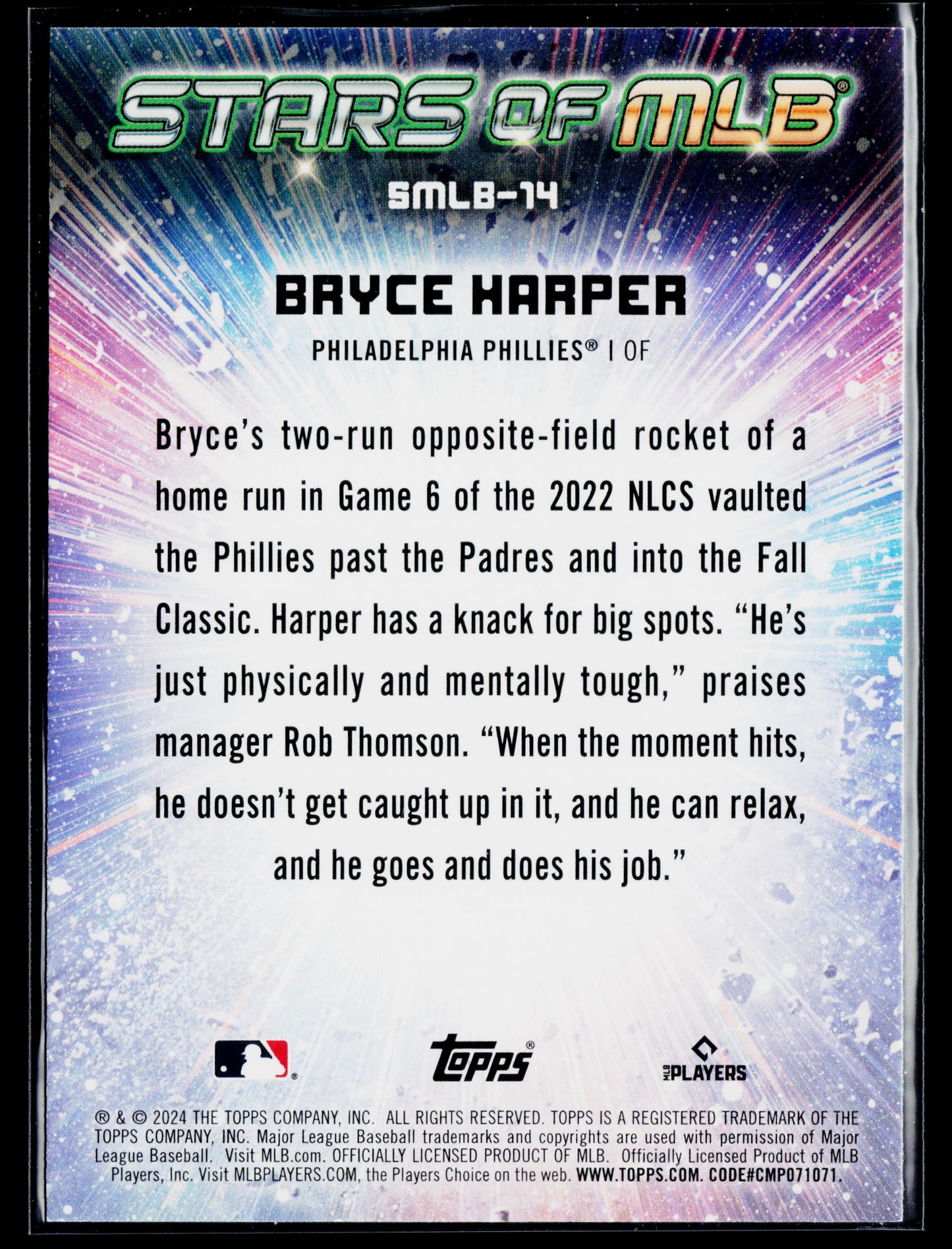 2024 Topps Bryce Harper Stars of MLB #SMLB-14