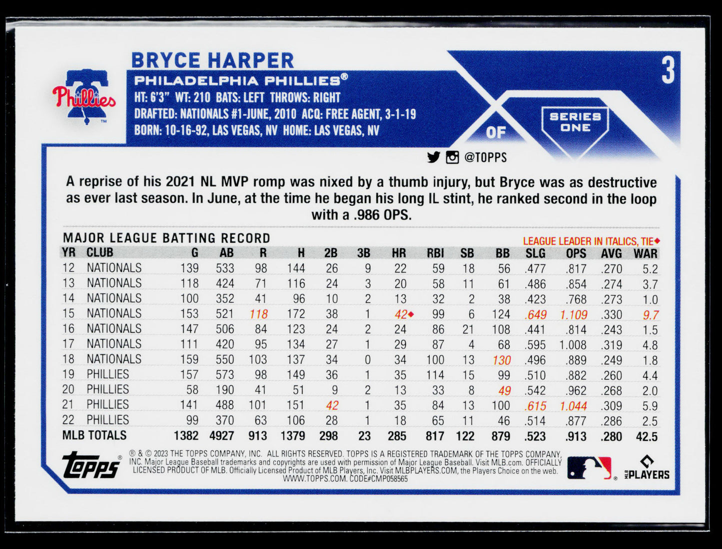 2023 Topps Bryce Harper #3